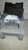 A set of caravan steps with storage.