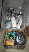 A good large lot of home electrical items and a box of PV cables.
