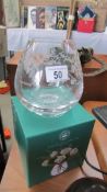 A boxed Royal Botanic Gardens crystal bowl.