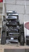 Ten modern car CD/radios, 3 classic cassette players and a battery FM radio.