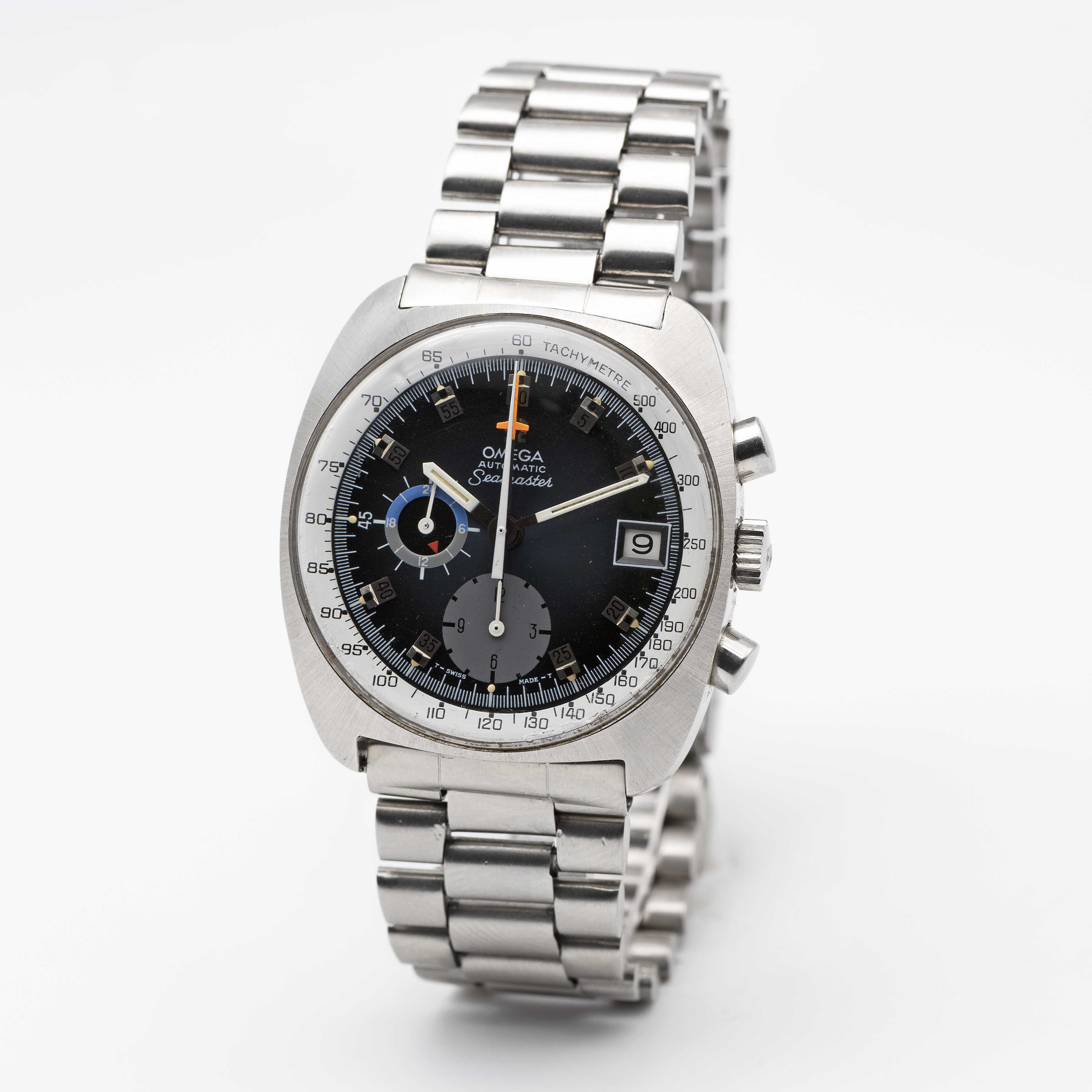 A GENTLEMAN'S STAINLESS STEEL OMEGA SEAMASTER AUTOMATIC CHRONOGRAPH BRACELET WATCH CIRCA 1973, - Image 3 of 9