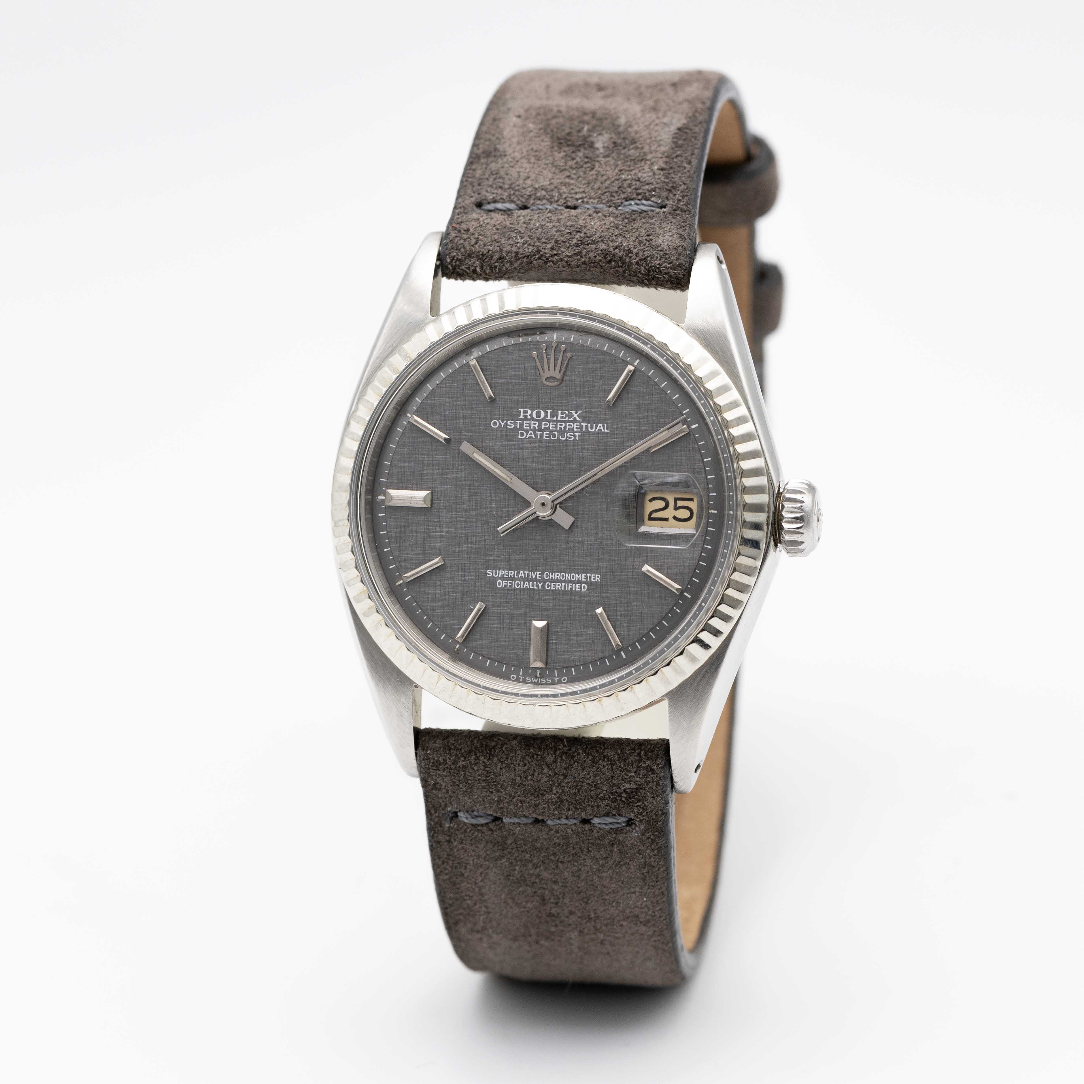 A GENTLEMAN'S STAINLESS STEEL ROLEX OYSTER PERPETUAL DATEJUST WRIST WATCH CIRCA 1970, REF. 1601 WITH - Image 3 of 8