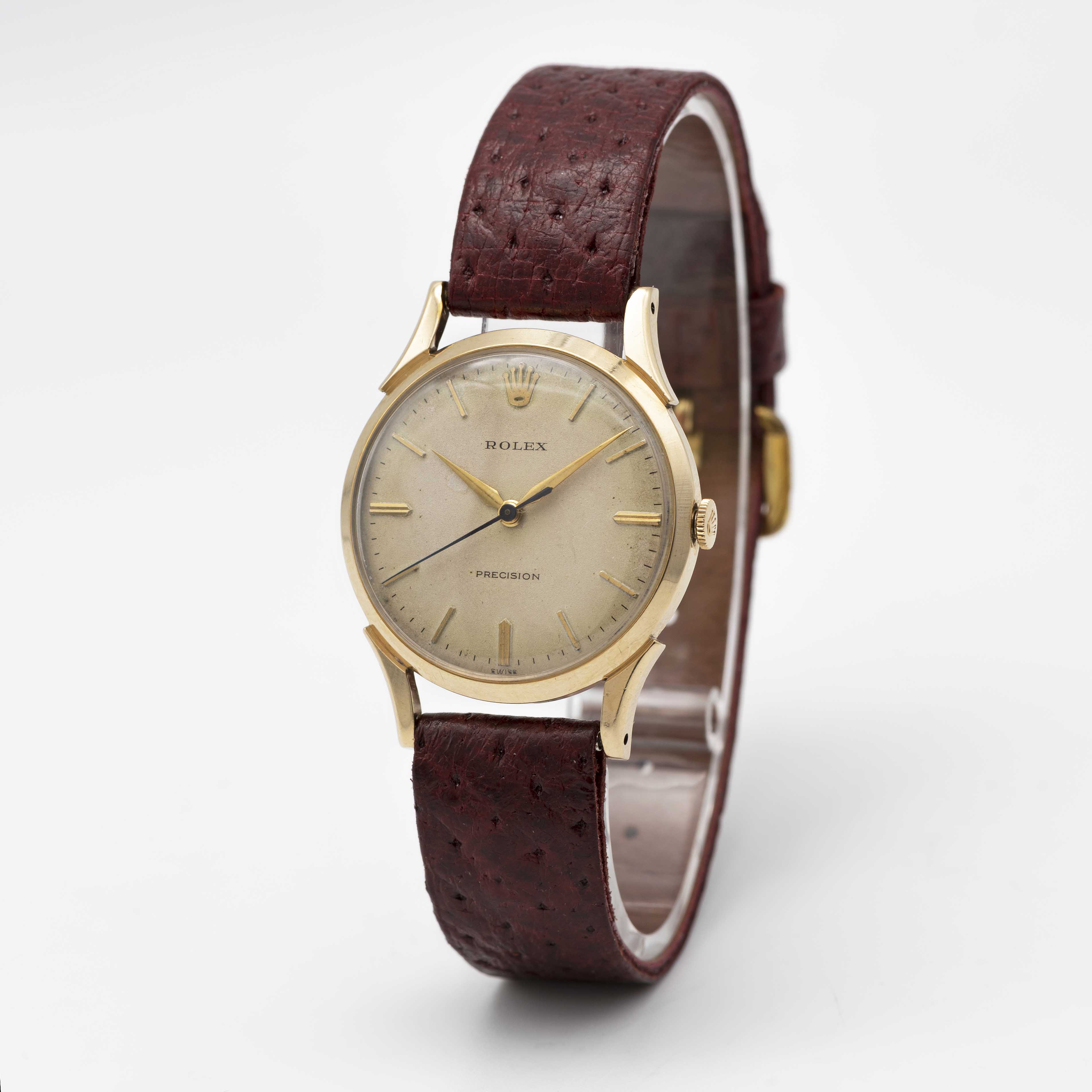A GENTLEMAN'S 9CT SOLID GOLD ROLEX PRECISION WRIST WATCH CIRCA 1960s Movement: 17J, manual wind, - Image 3 of 9