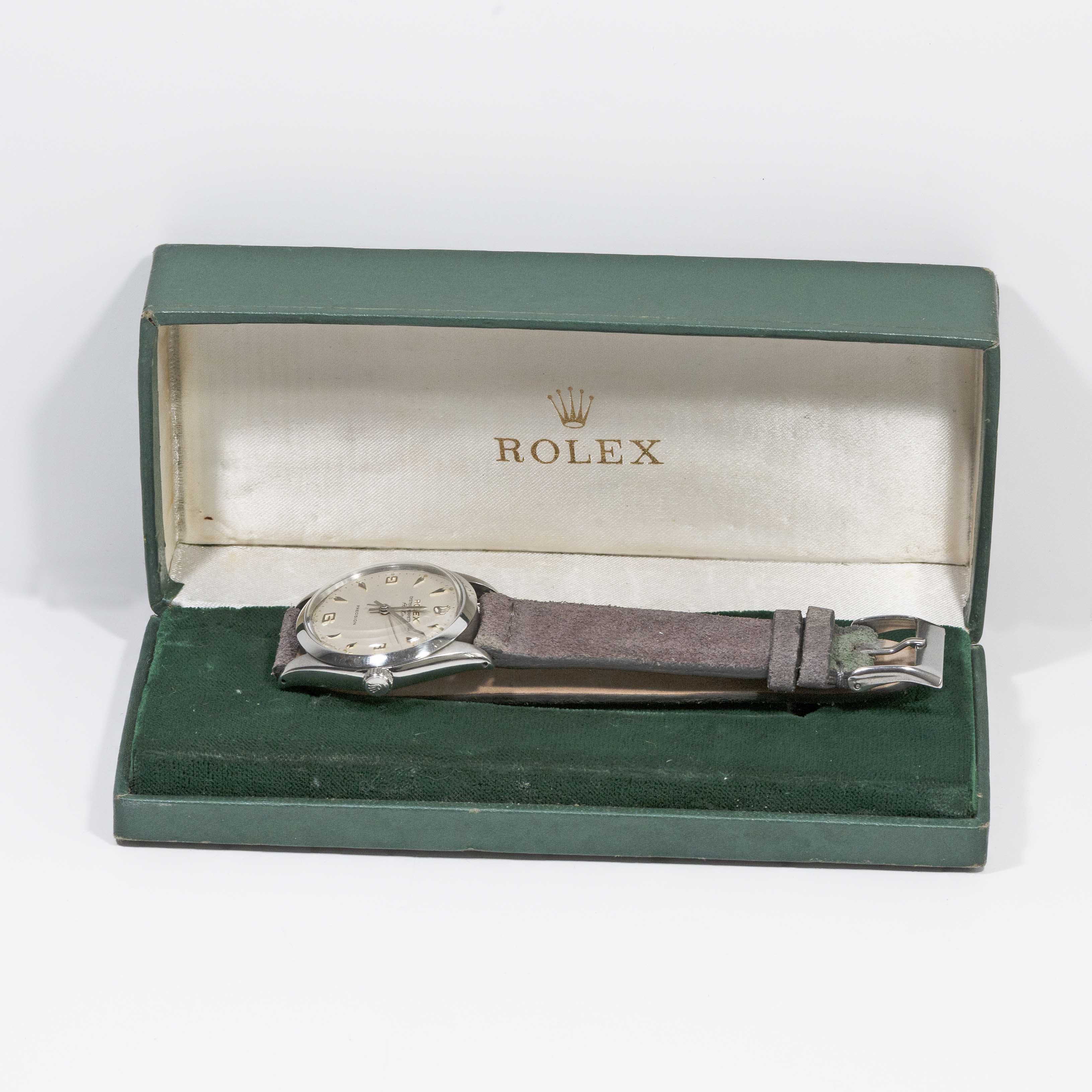 A GENTLEMAN'S STAINLESS STEEL ROLEX OYSTER PERPETUAL AIR KING WRIST WATCH CIRCA 1967, REF. 5500 WITH - Image 9 of 10