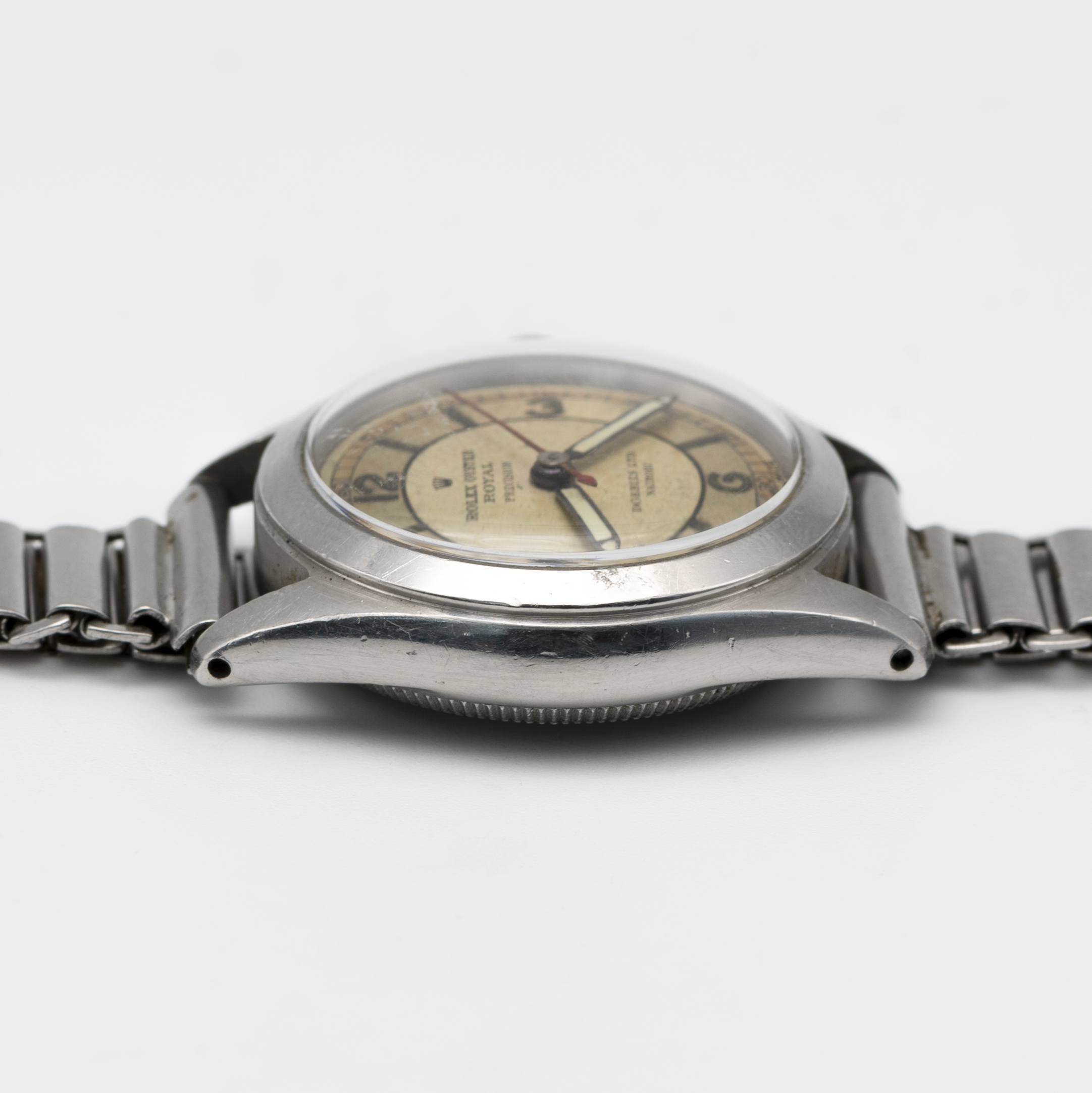 A RARE GENTLEMAN'S STAINLESS STEEL ROLEX OYSTER PRECISION BRACELET WATCH CIRCA 1940s, REF. 4220 WITH - Image 8 of 8