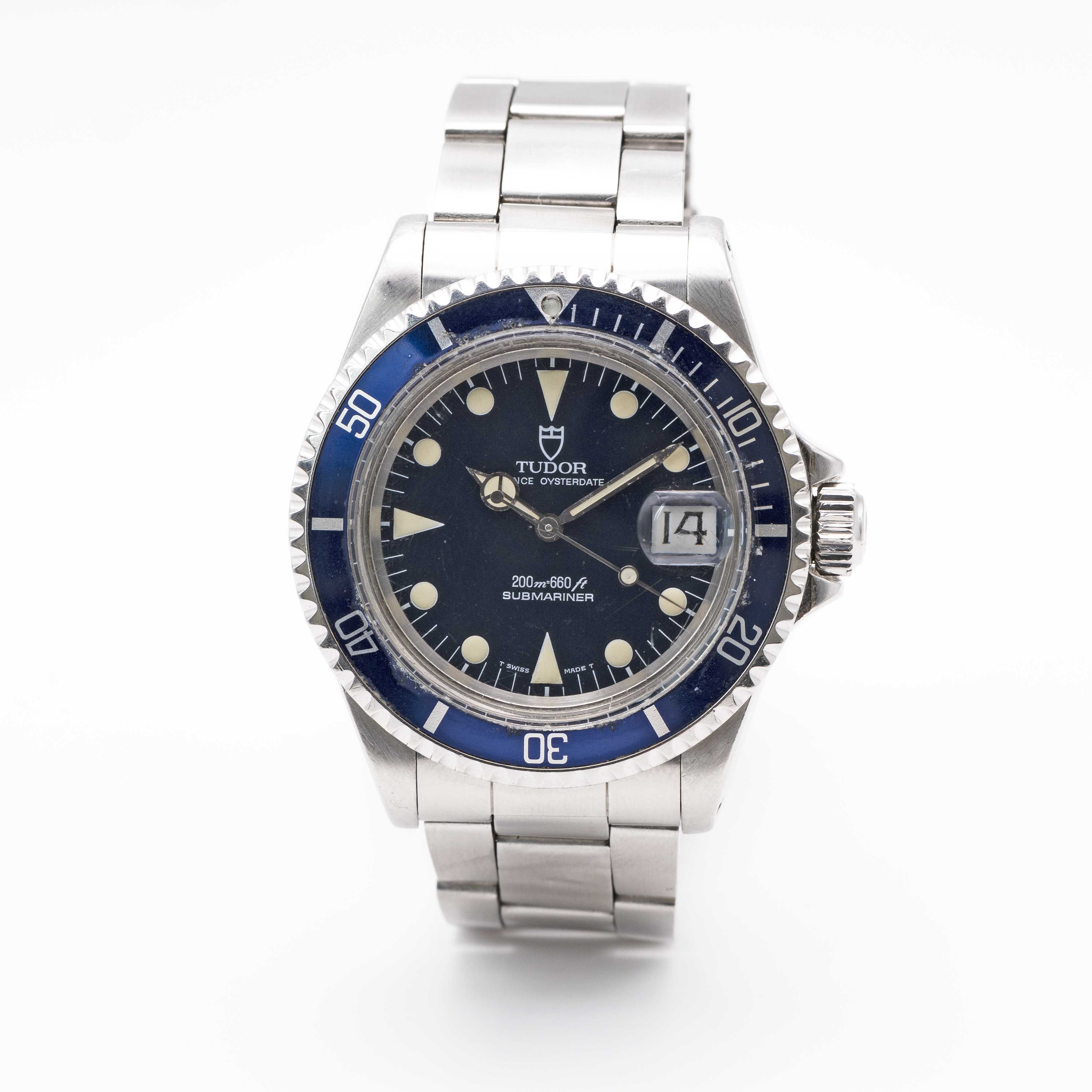STAINLESS STEEL TUDOR PRINCE OYSTERDATE SUBMARINER BRACELET WATCH 1993 REF. 79090 WITH GLOSS BLUE - Image 4 of 12
