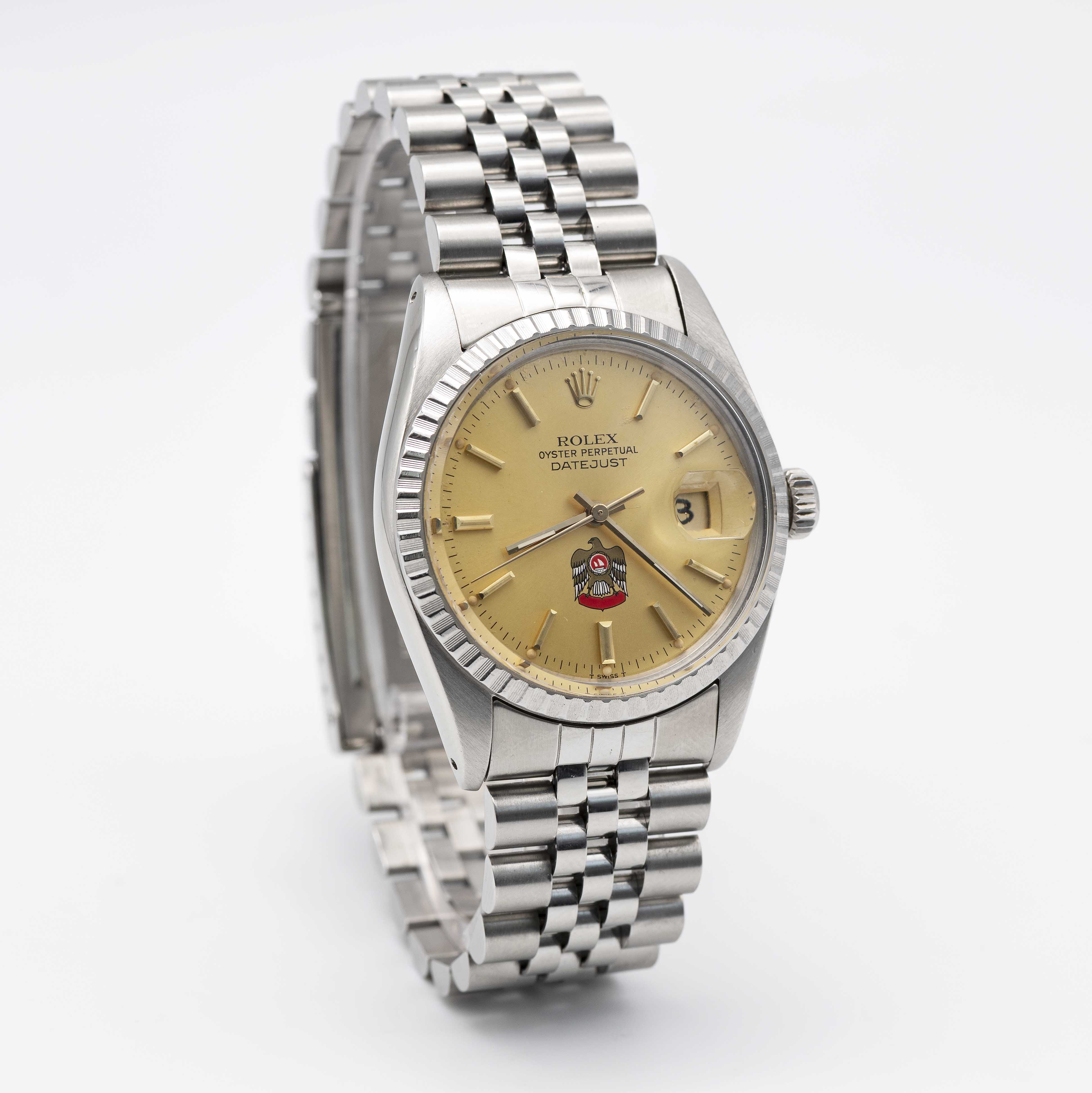 A RARE GENTLEMAN'S STAINLESS STEEL ROLEX OYSTER PERPETUAL DATEJUST BRACELET WATCH CIRCA 1980, REF. - Image 6 of 11