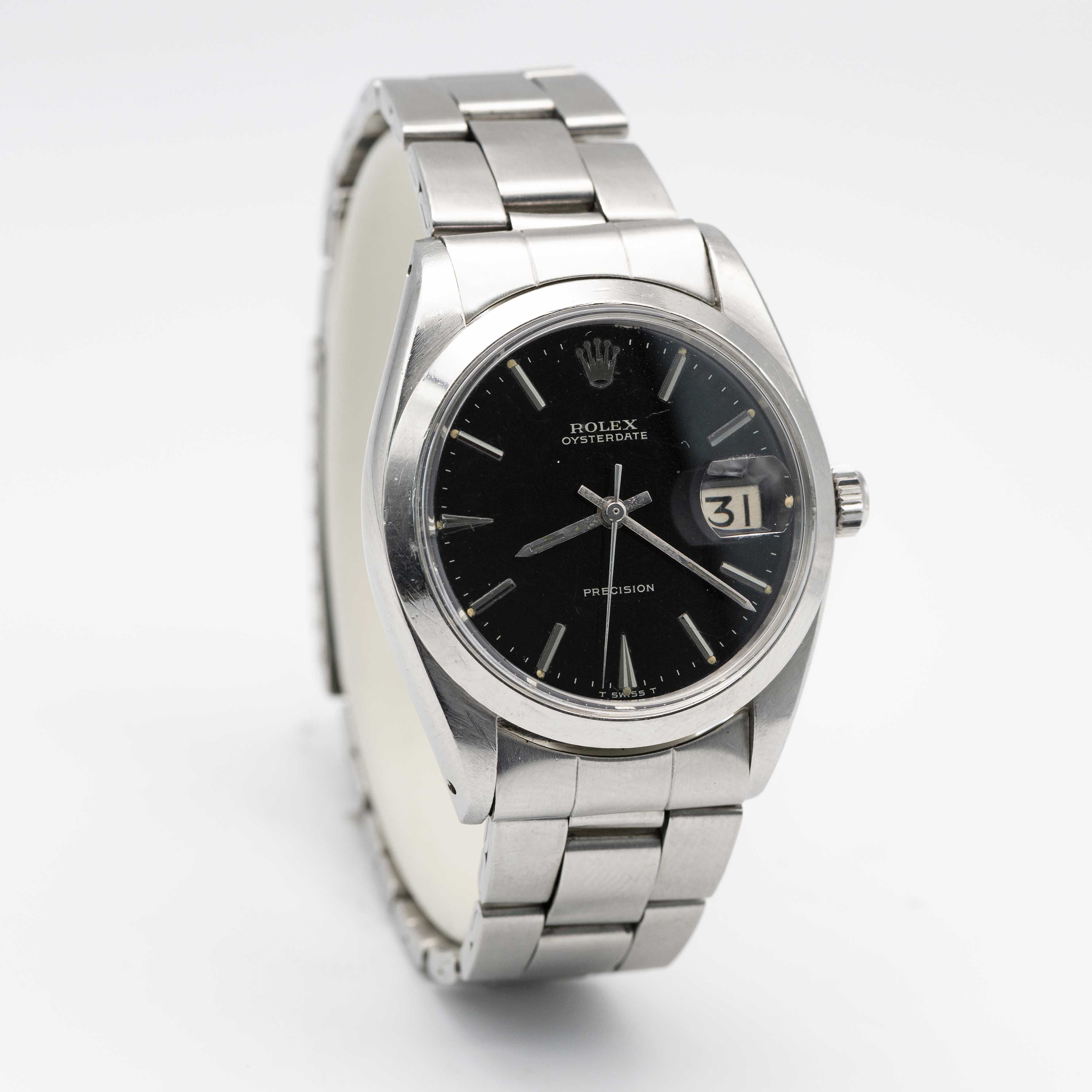 A GENTLEMAN'S STAINLESS STEEL ROLEX OYSTERDATE PRECISION BRACELET WATCH CIRCA 1966, REF. 6694 WITH - Image 4 of 9