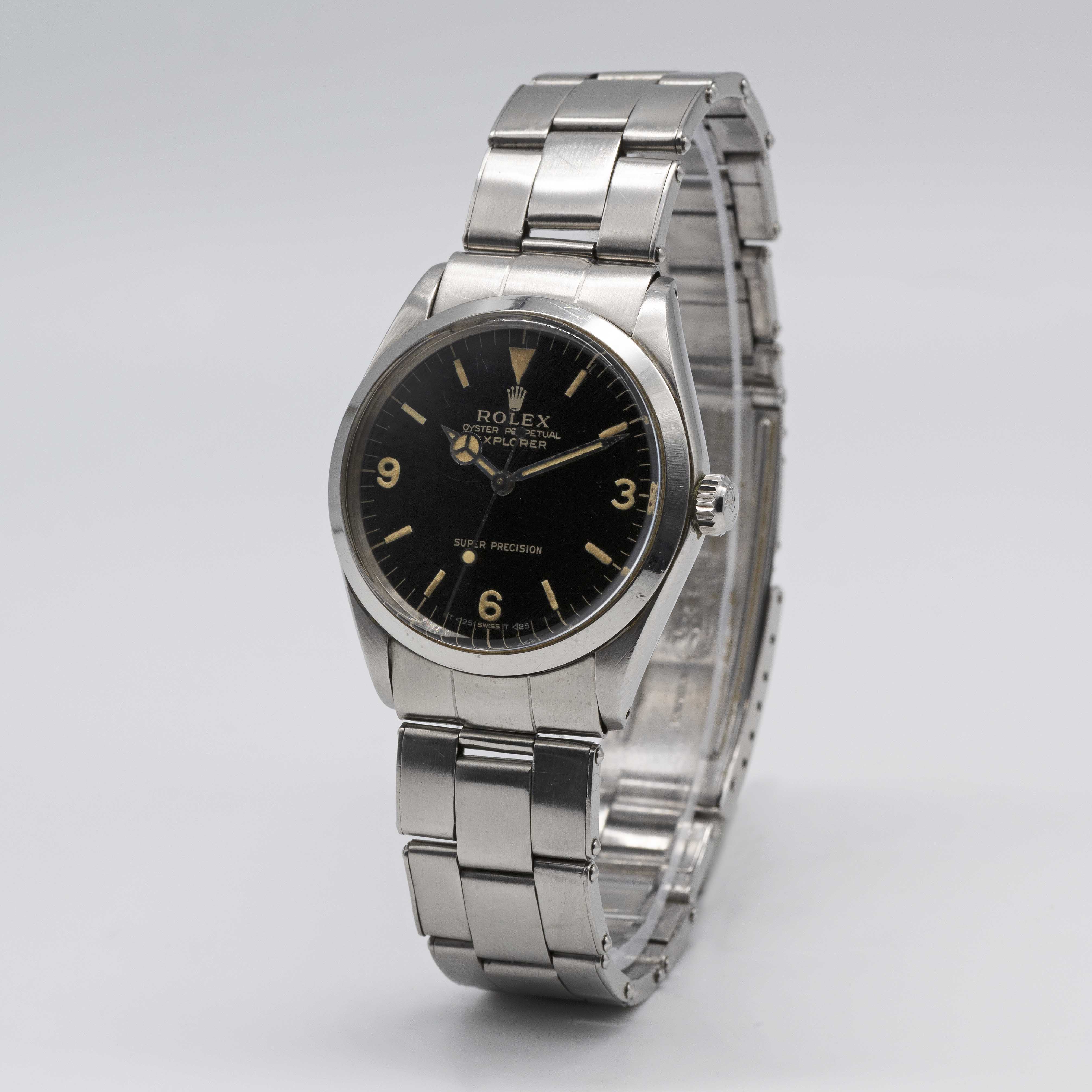 A RARE GENTLEMAN'S STAINLESS STEEL ROLEX OYSTER PERPETUAL EXPLORER SUPER PRECISION BRACELET WATCH - Image 5 of 12