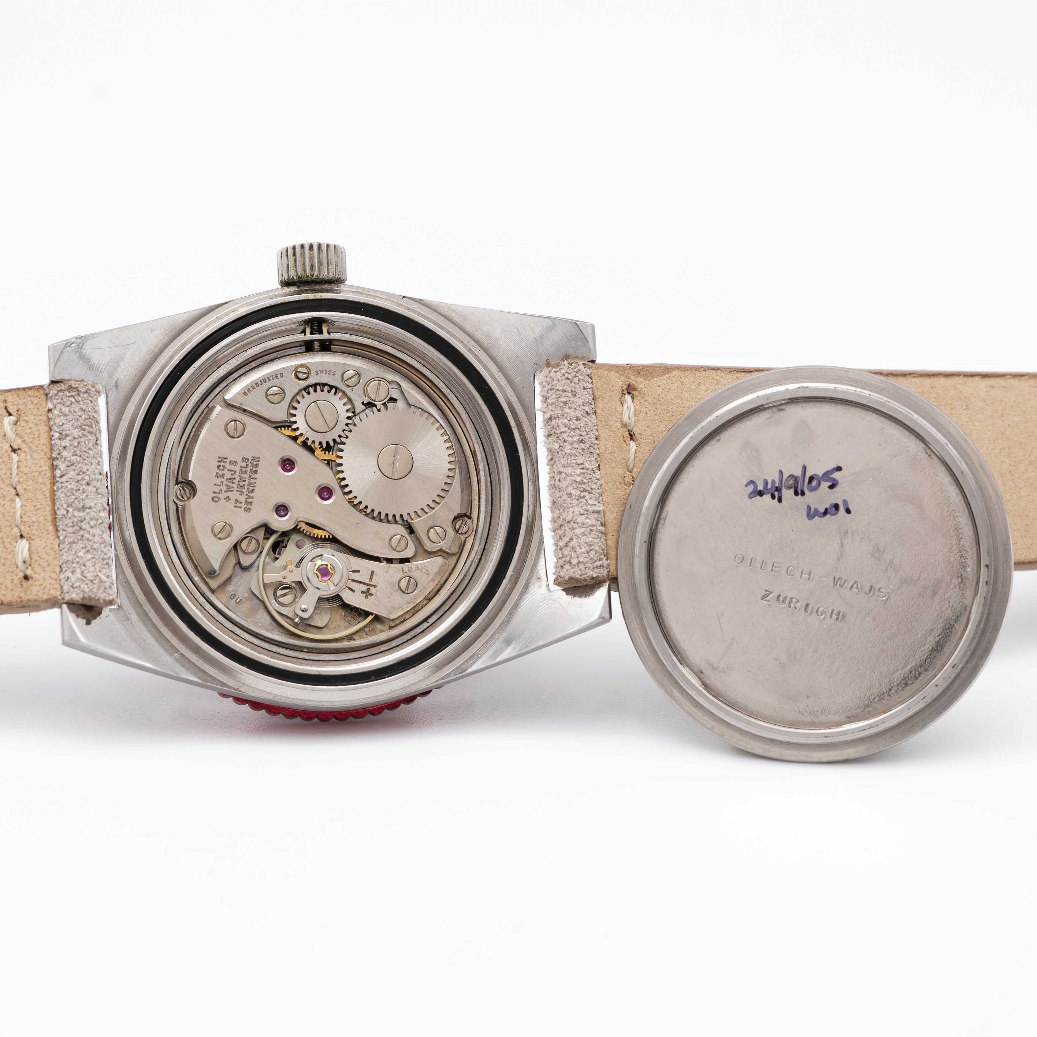 A RARE GENTLEMAN'S STAINLESS STEEL OLLECH & WAJS EARLY BIRD GMT WRIST WATCH CIRCA 1960s, REF. 2834 - Image 6 of 8