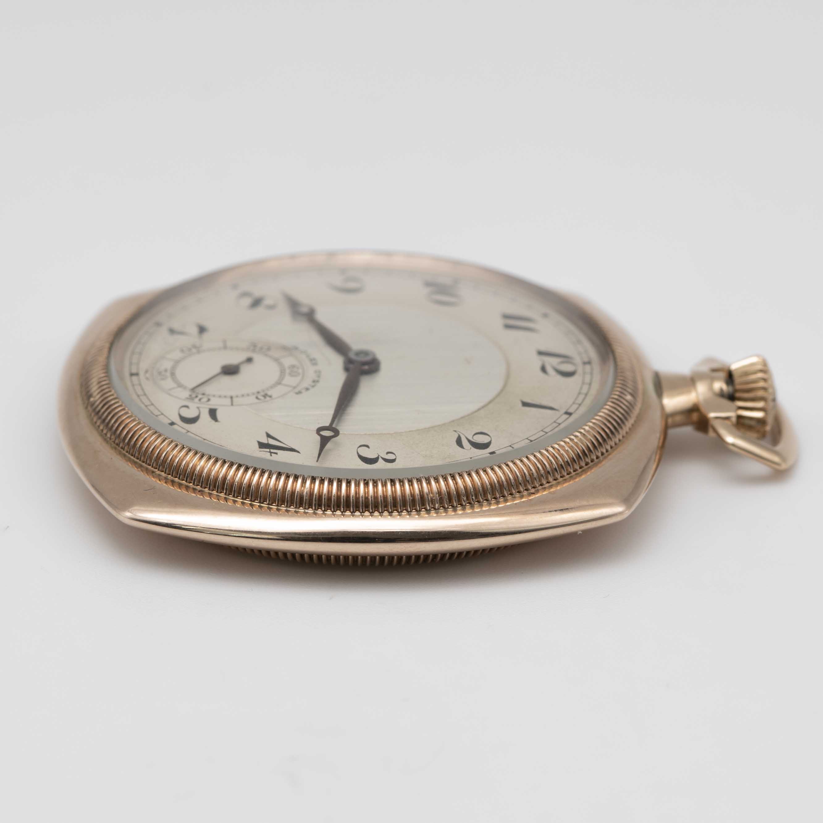 A RARE GENTLEMAN'S 9K SOLID GOLD ROLEX OYSTER "CUSHION" POCKET WATCH CIRCA 1920s, WITH BREGUET - Image 10 of 11