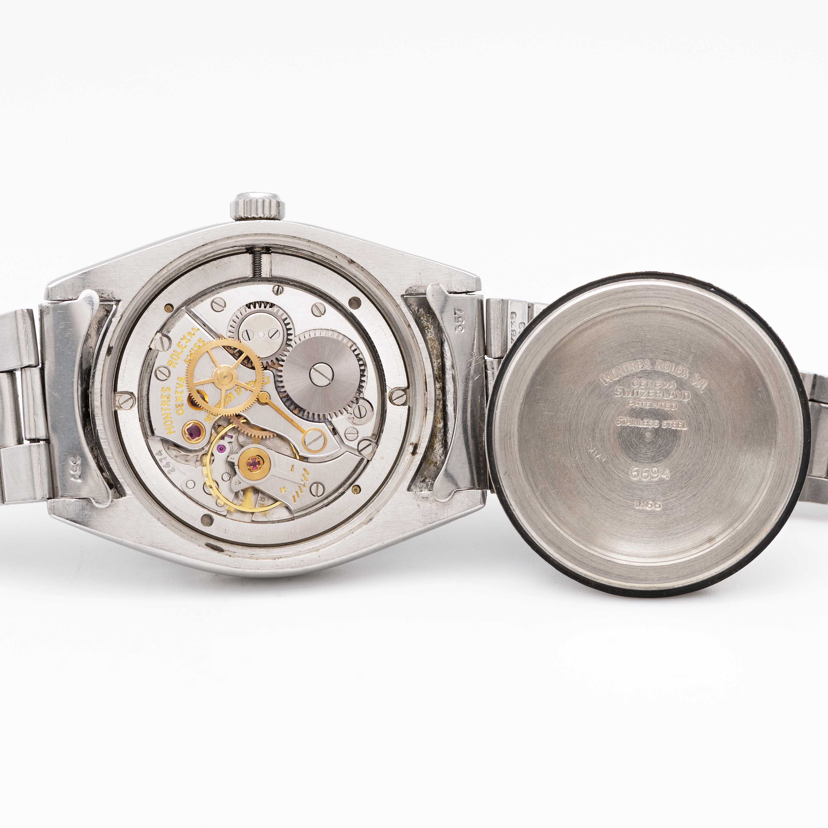 A GENTLEMAN'S STAINLESS STEEL ROLEX OYSTERDATE PRECISION BRACELET WATCH CIRCA 1966, REF. 6694 WITH - Image 7 of 9