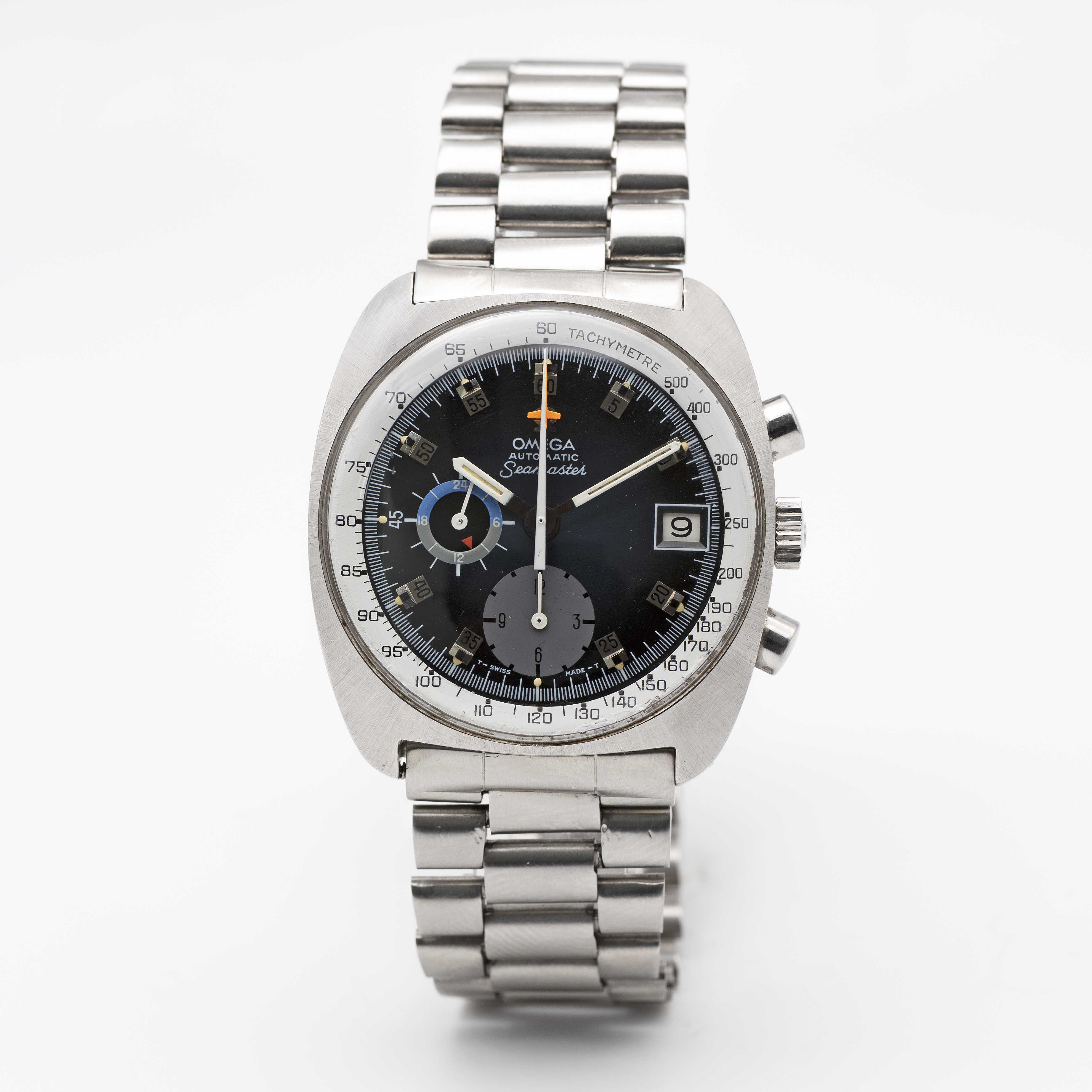 A GENTLEMAN'S STAINLESS STEEL OMEGA SEAMASTER AUTOMATIC CHRONOGRAPH BRACELET WATCH CIRCA 1973, - Image 2 of 9