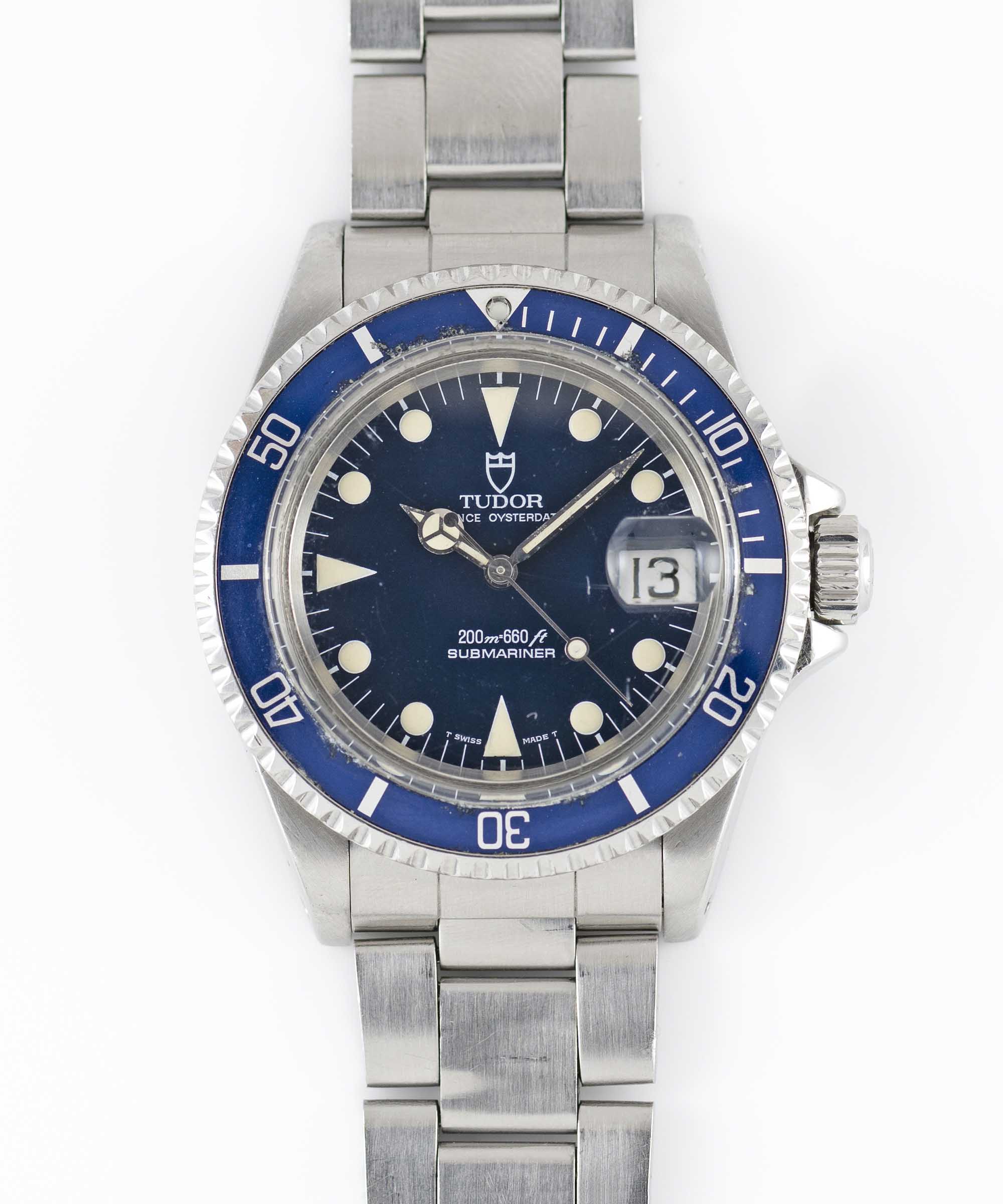 STAINLESS STEEL TUDOR PRINCE OYSTERDATE SUBMARINER BRACELET WATCH 1993 REF. 79090 WITH GLOSS BLUE - Image 3 of 12