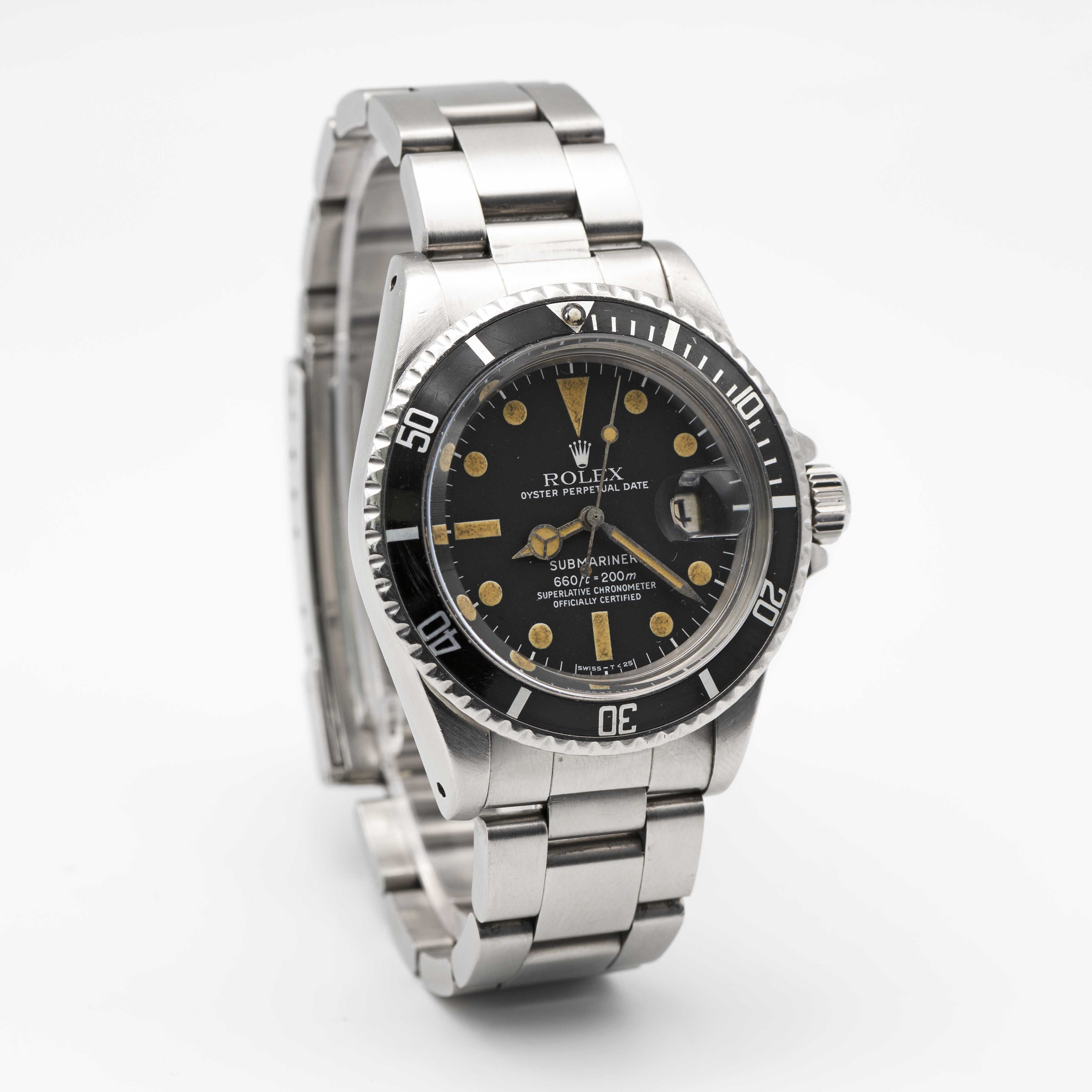A GENTLEMAN'S STAINLESS STEEL ROLEX OYSTER PERPETUAL DATE SUBMARINER BRACELET WATCH CIRCA 1978, REF. - Image 4 of 9