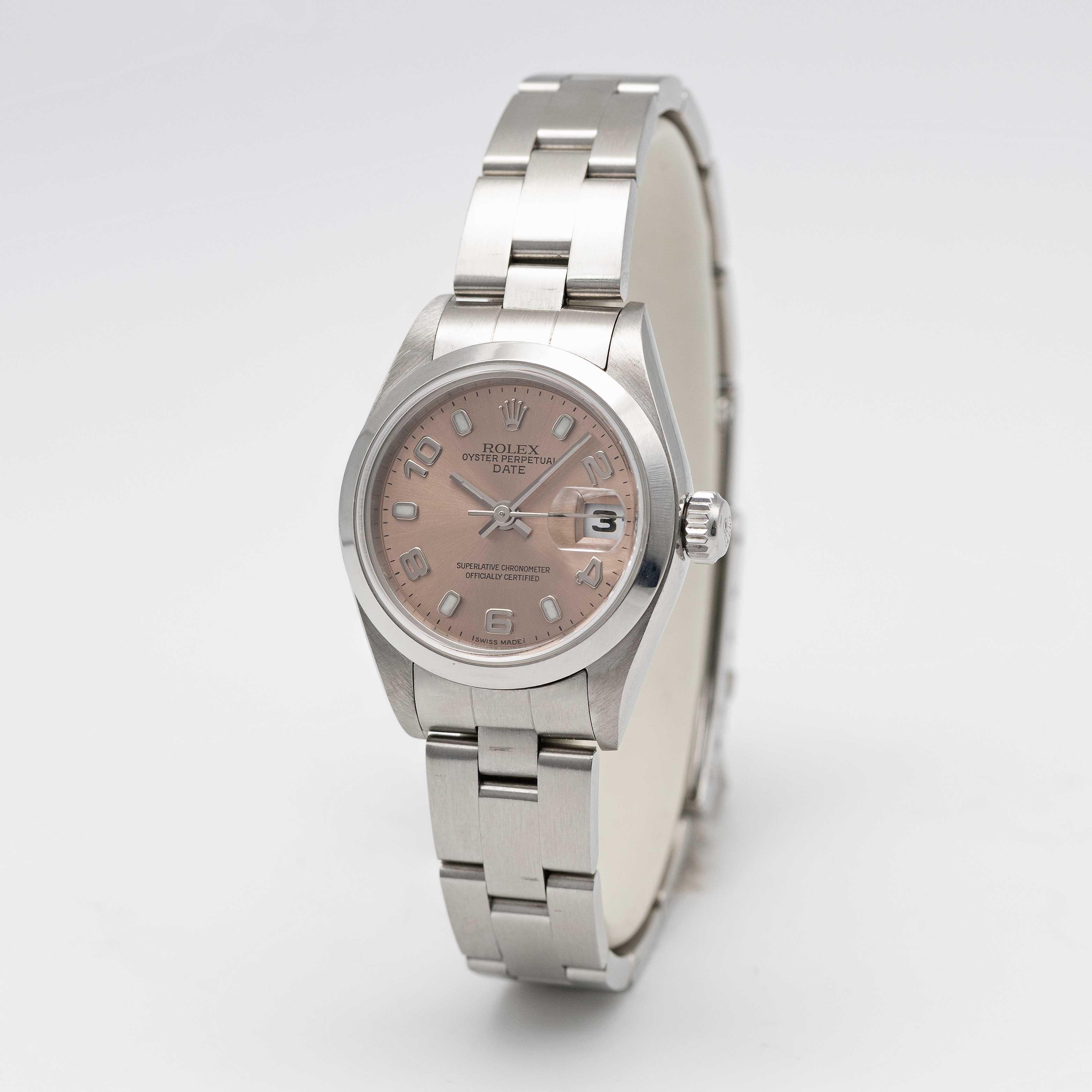 A LADIES STAINLESS STEEL ROLEX OYSTER PERPETUAL DATE BRACELET WATCH CIRCA 2003, REF. 79160 WITH - Image 3 of 9