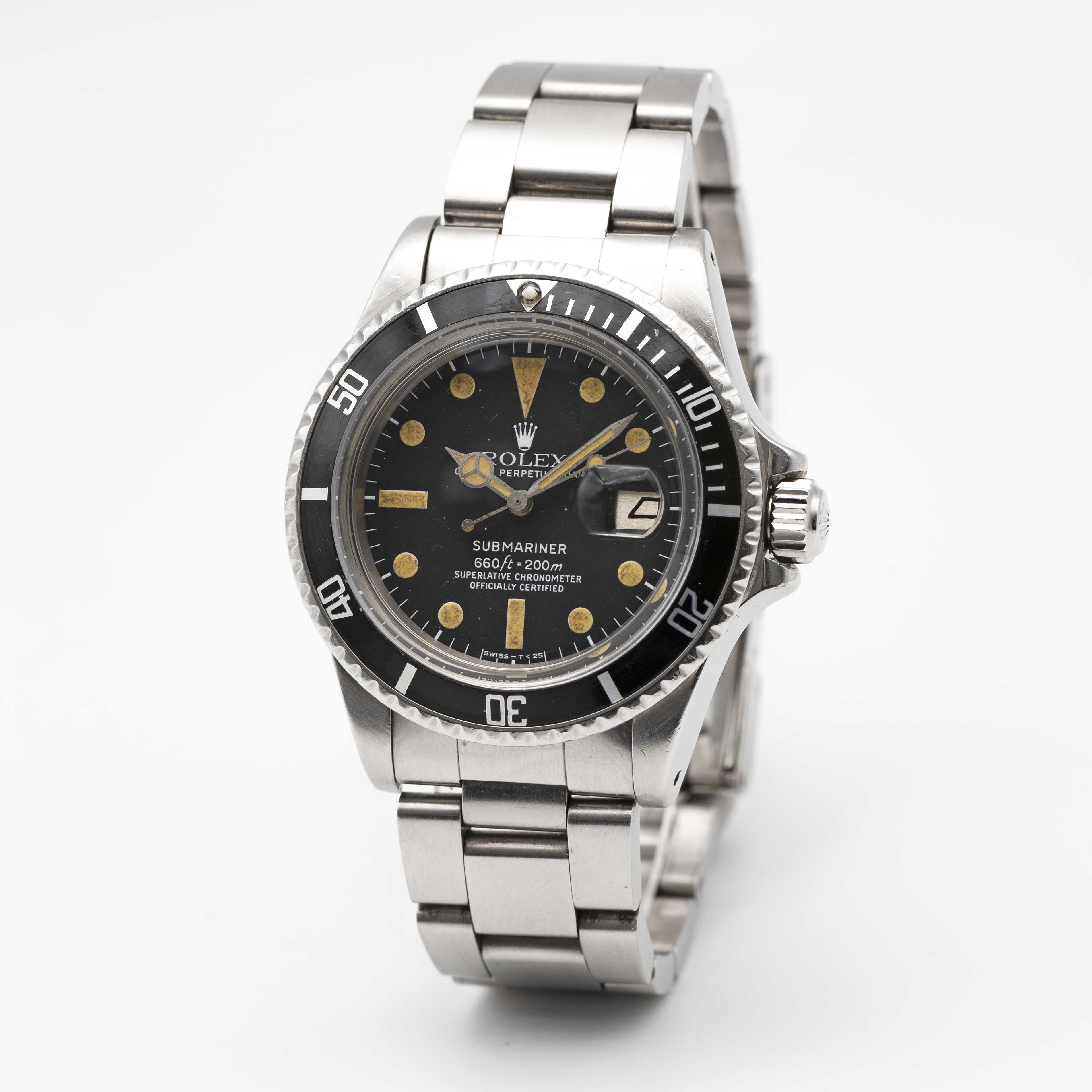 A GENTLEMAN'S STAINLESS STEEL ROLEX OYSTER PERPETUAL DATE SUBMARINER BRACELET WATCH CIRCA 1978, REF. - Image 3 of 9