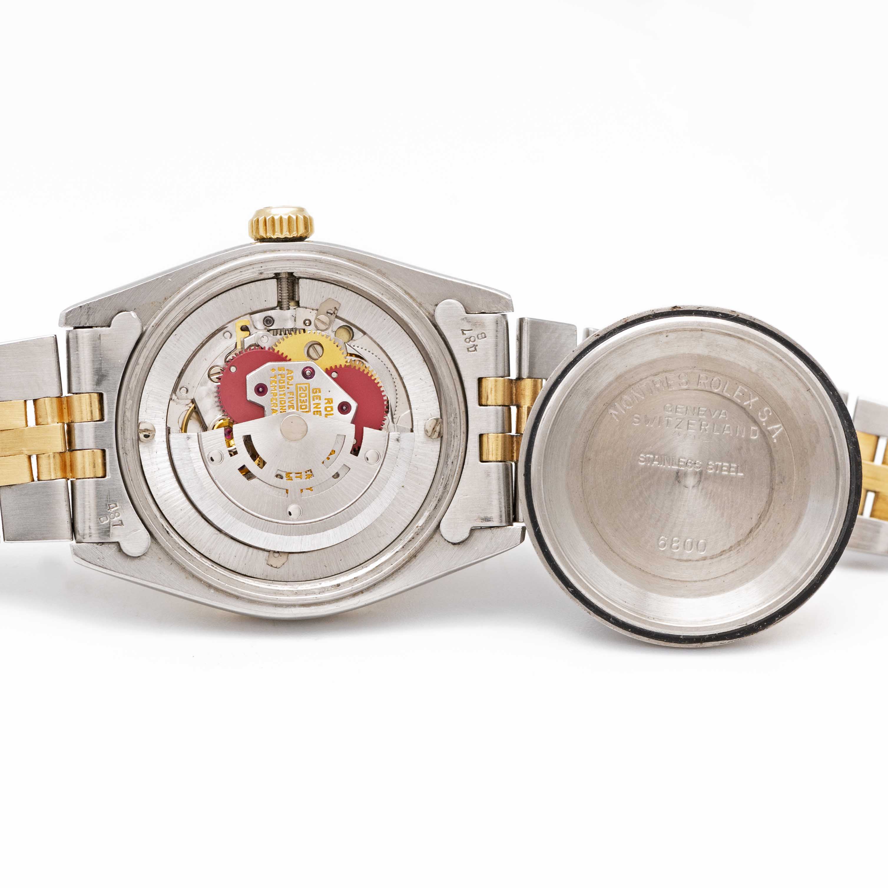 A MID SIZE STEEL & GOLD ROLEX OYSTER PERPETUAL DATEJUST BRACELET WATCH CIRCA 1983, REF. 6827 - Image 7 of 9