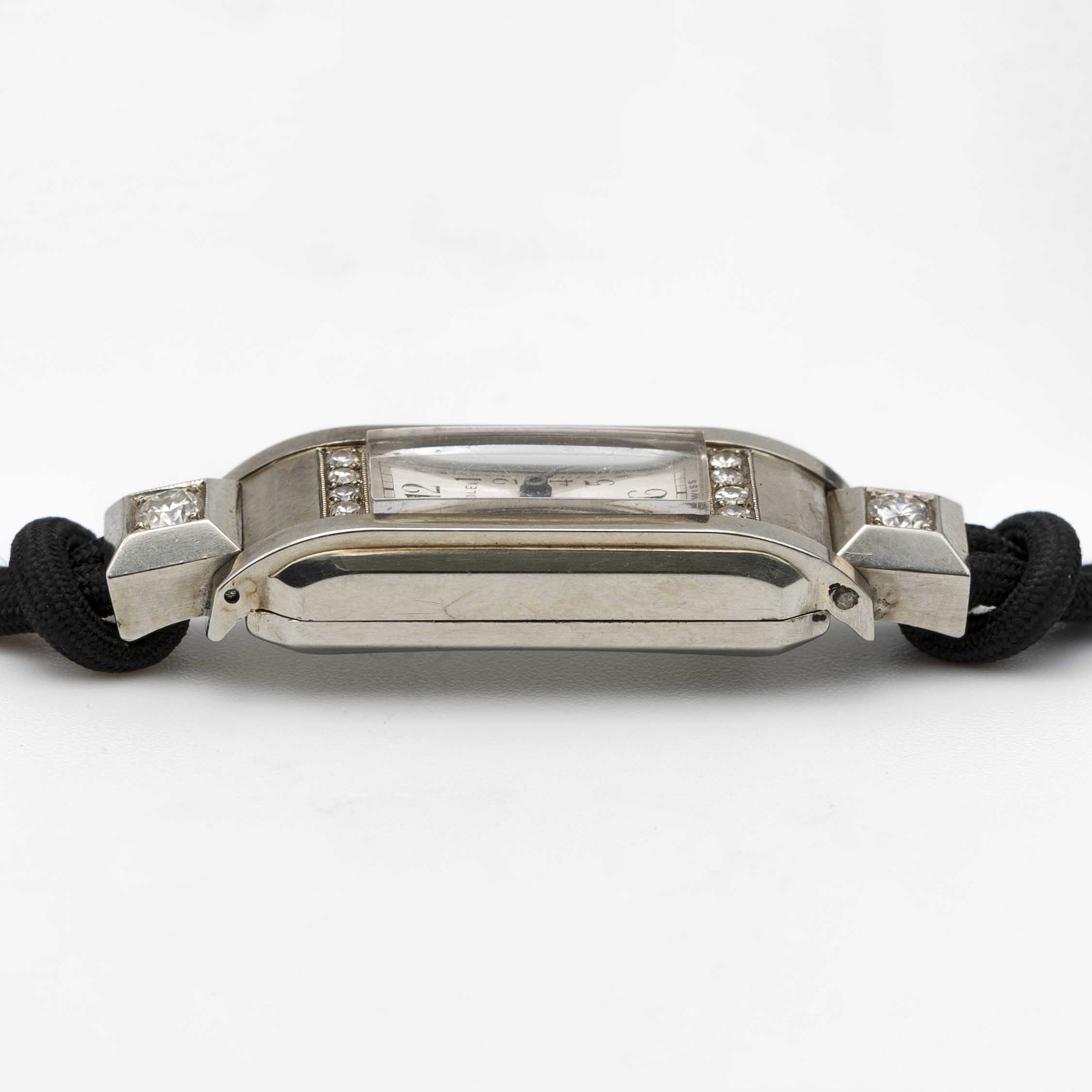 A LADIES FINE 18K SOLID WHITE GOLD & DIAMOND ROLEX PRINCESS WRIST WATCH CIRCA 1930s, REF. 538 WITH - Image 10 of 10