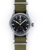 A GENTLEMAN'S BRITISH MILITARY LEMANIA W.W.W. WRIST WATCH CIRCA 1945, PART OF THE 