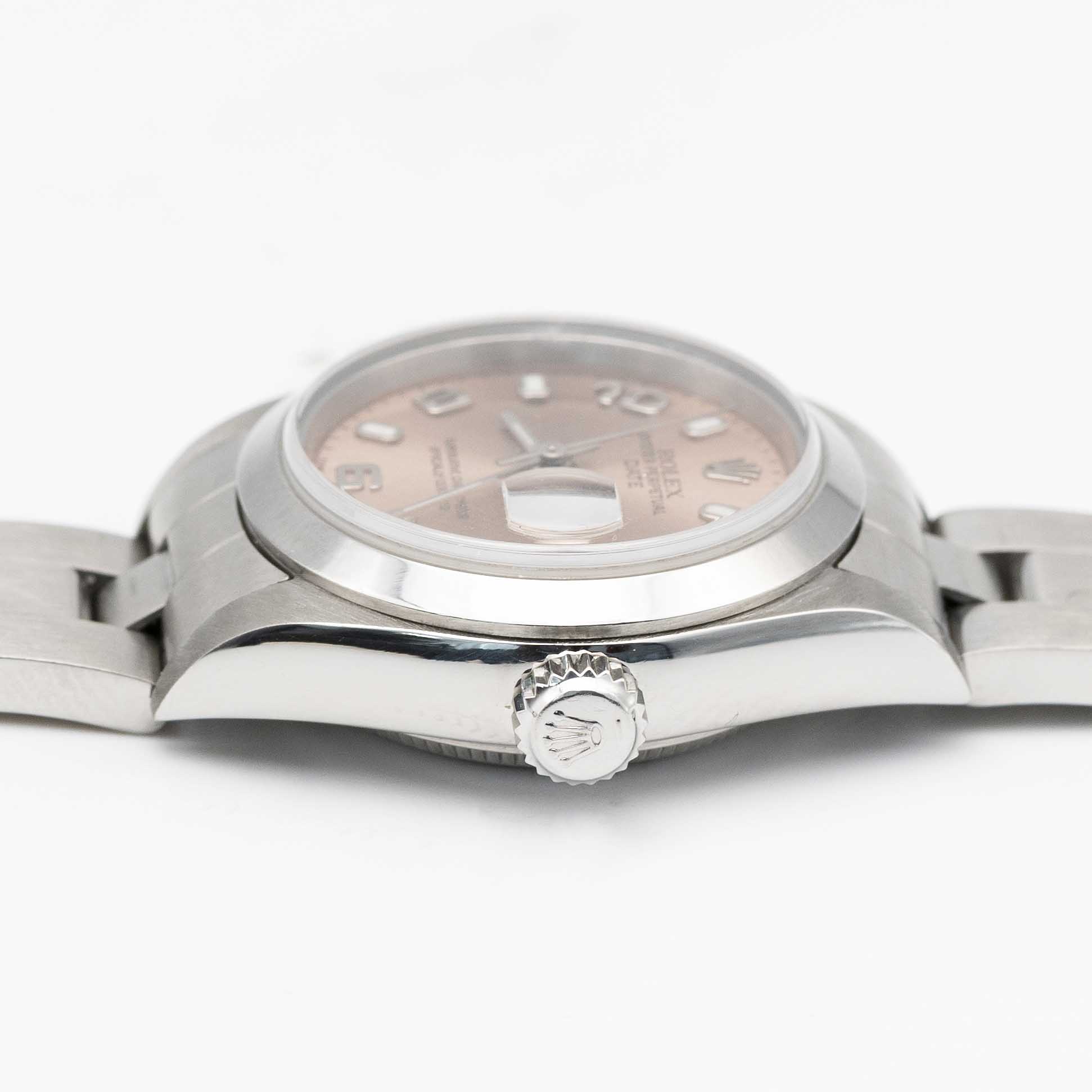 A LADIES STAINLESS STEEL ROLEX OYSTER PERPETUAL DATE BRACELET WATCH CIRCA 2003, REF. 79160 WITH - Image 8 of 9