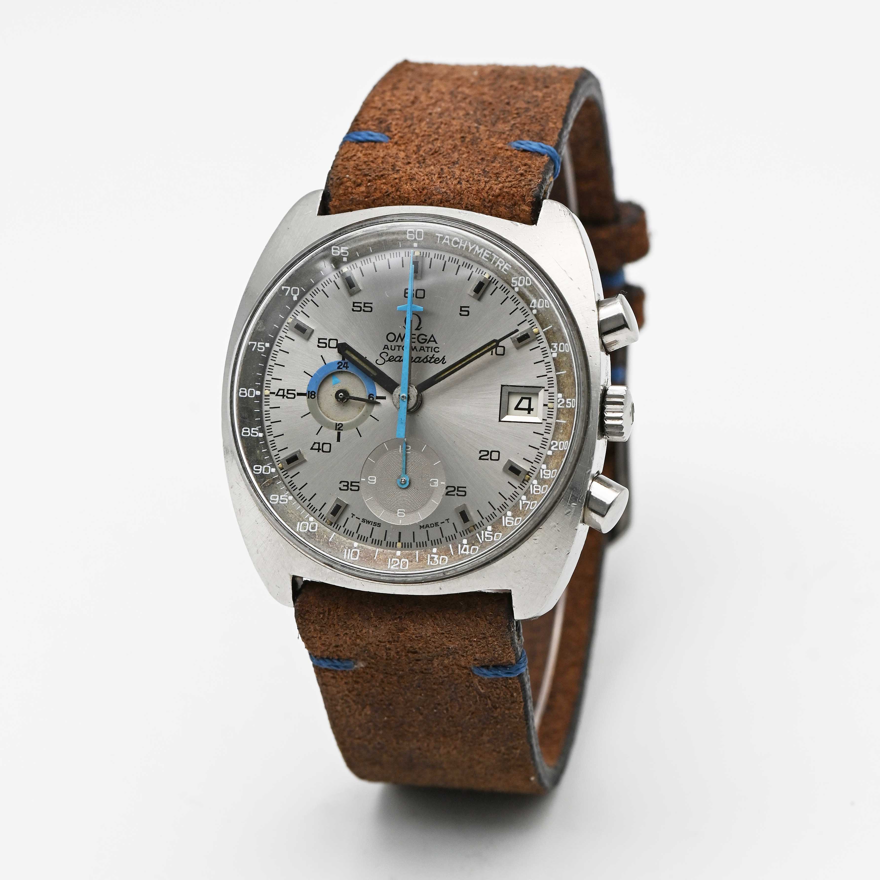 A GENTLEMAN'S STAINLESS STEEL OMEGA SEAMASTER AUTOMATIC CHRONOGRAPH WRIST WATCH CIRCA 1971, REF. - Image 3 of 8