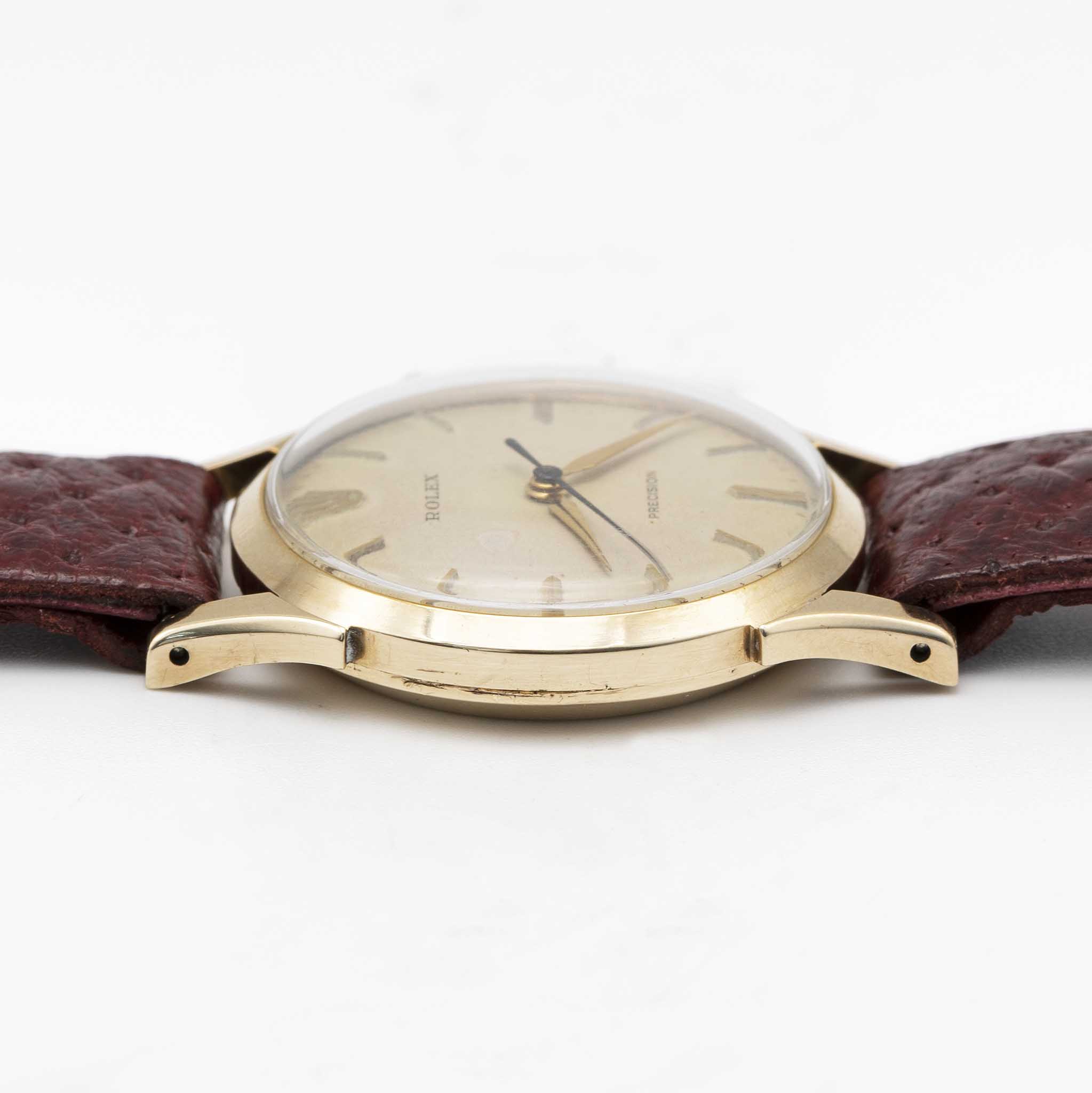 A GENTLEMAN'S 9CT SOLID GOLD ROLEX PRECISION WRIST WATCH CIRCA 1960s Movement: 17J, manual wind, - Image 9 of 9