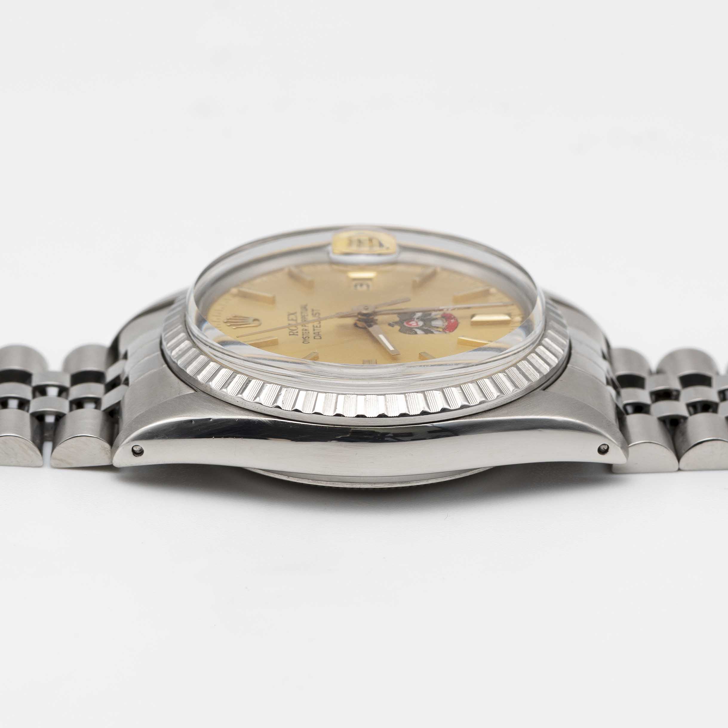 A RARE GENTLEMAN'S STAINLESS STEEL ROLEX OYSTER PERPETUAL DATEJUST BRACELET WATCH CIRCA 1980, REF. - Image 11 of 11