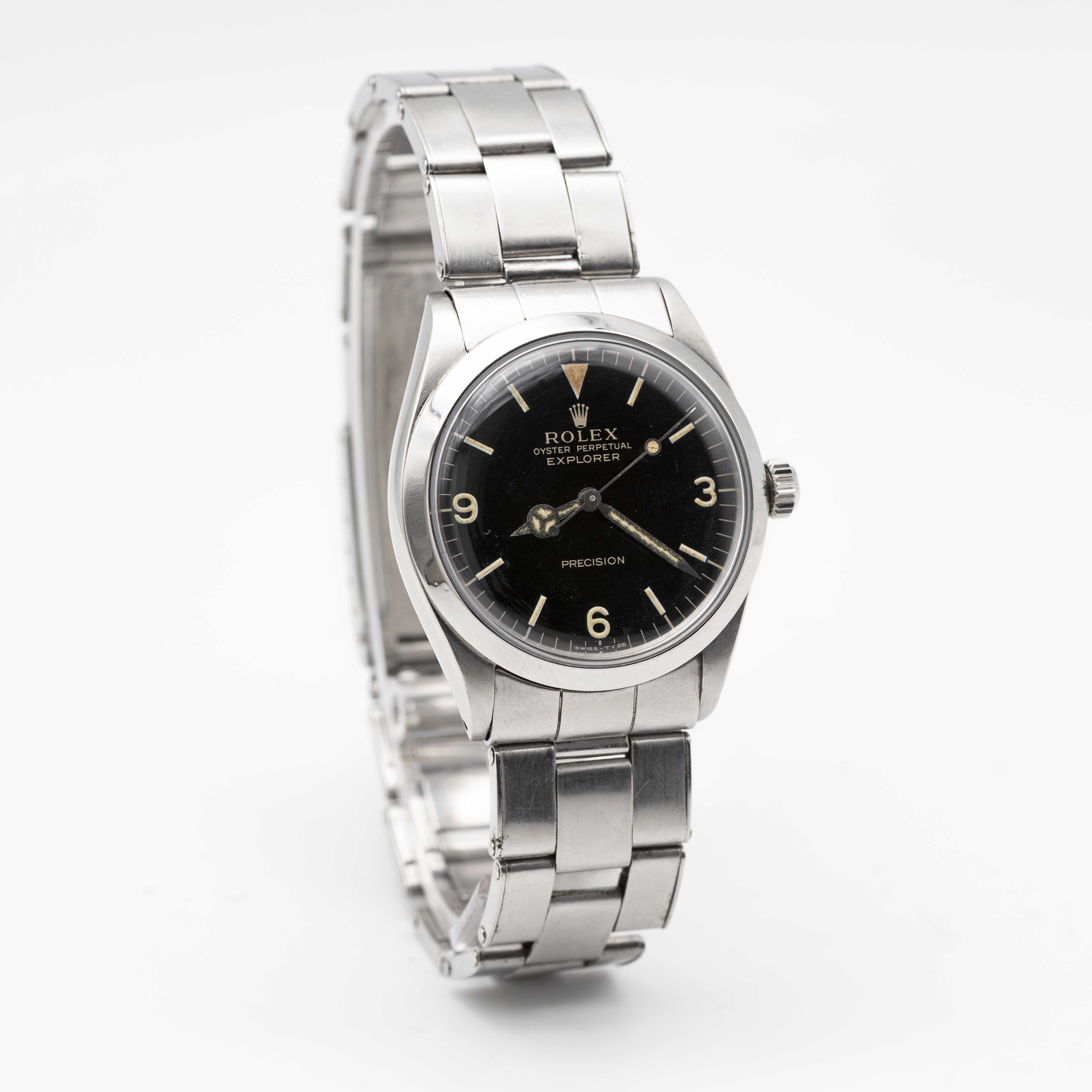 A RARE GENTLEMAN'S STAINLESS STEEL ROLEX OYSTER PERPETUAL EXPLORER PRECISION BRACELET WATCH CIRCA - Image 6 of 12