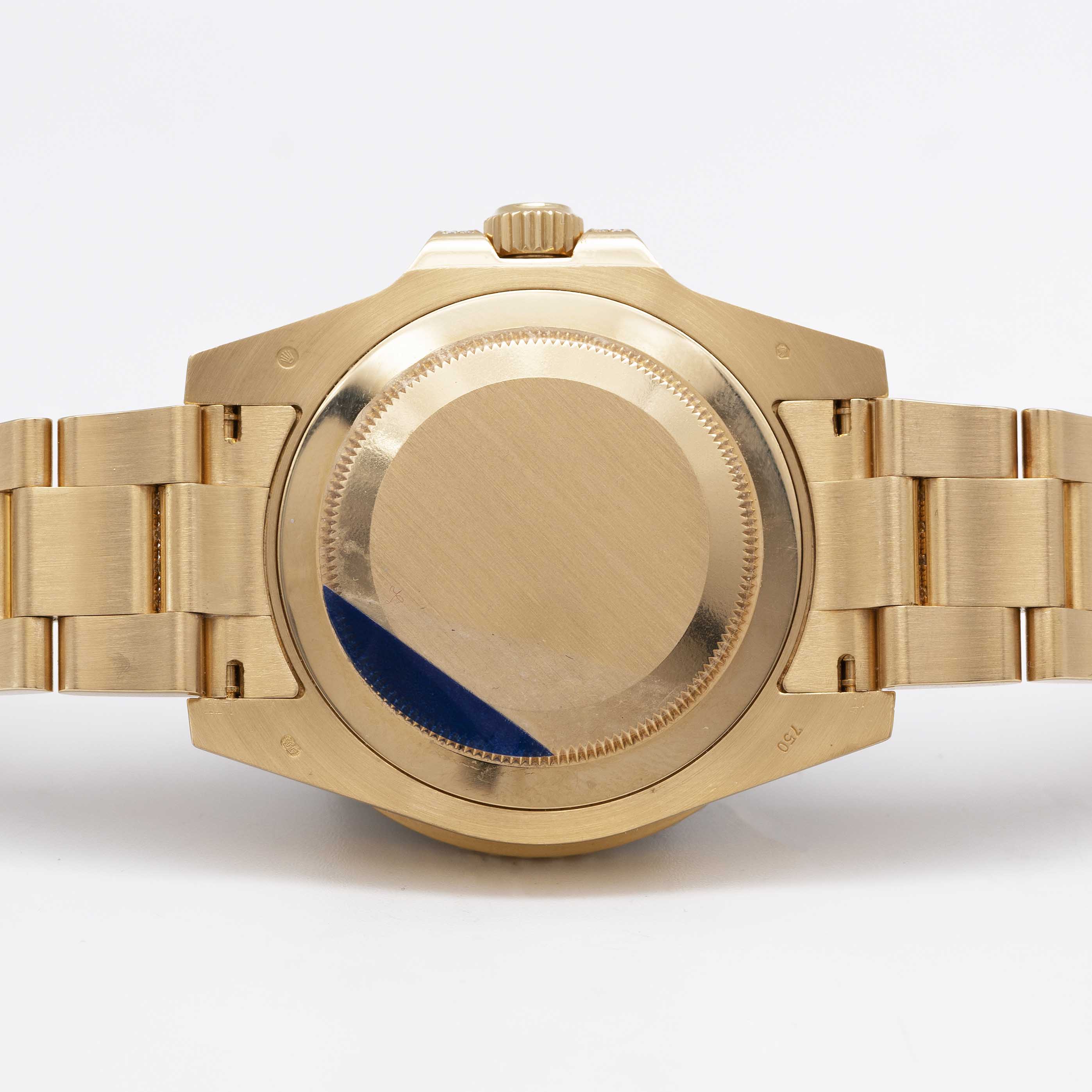 A FINE & RARE 18K SOLID YELLOW GOLD, DIAMOND & SAPPHIRE ROLEX OYSTER PERPETUAL DATE GMT MASTER II - Image 9 of 12