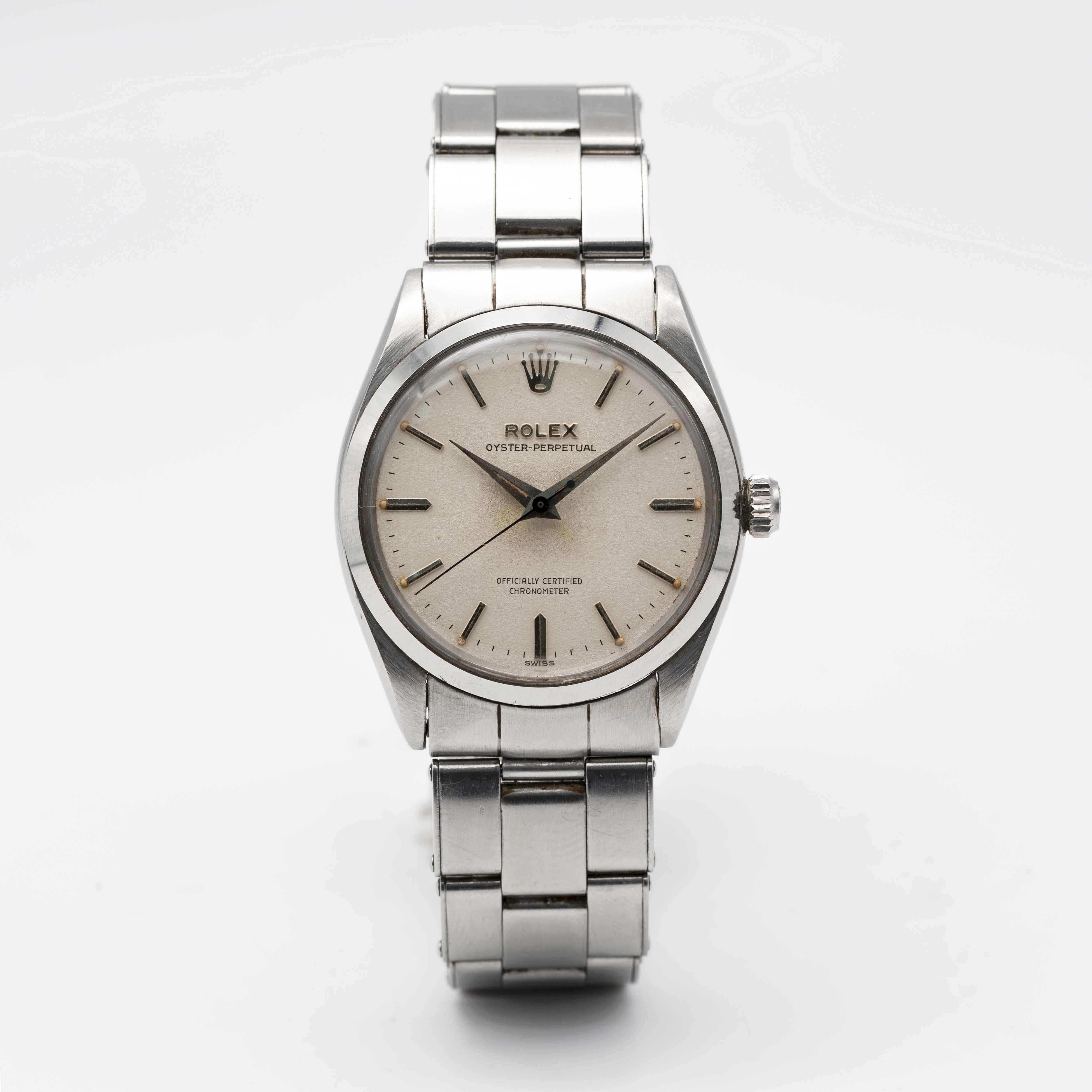 A GENTLEMAN'S STAINLESS STEEL ROLEX OYSTER PERPETUAL BRACELET WATCH DATED 1957, REF. 6564 WITH - Image 4 of 12