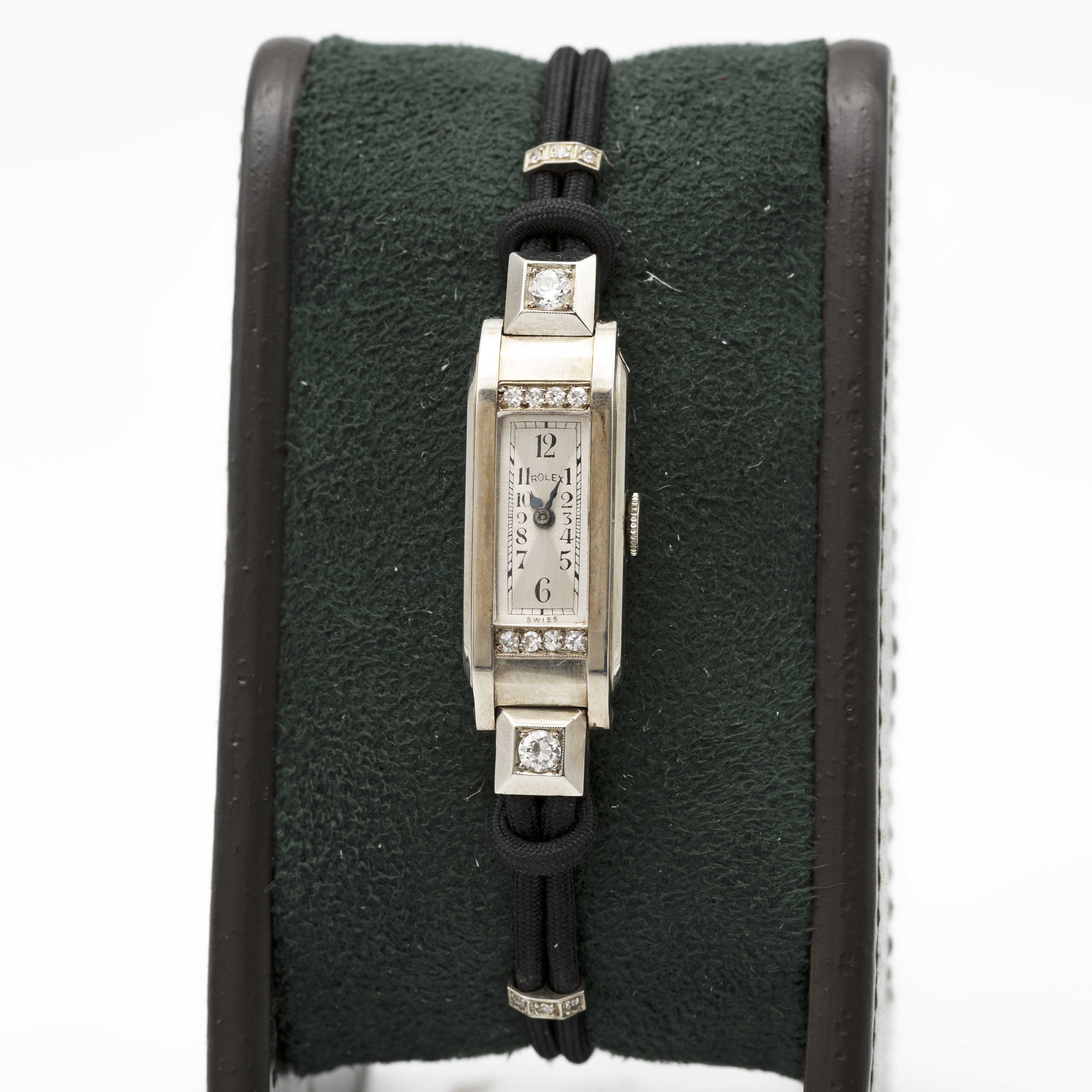 A LADIES FINE 18K SOLID WHITE GOLD & DIAMOND ROLEX PRINCESS WRIST WATCH CIRCA 1930s, REF. 538 WITH - Image 2 of 10