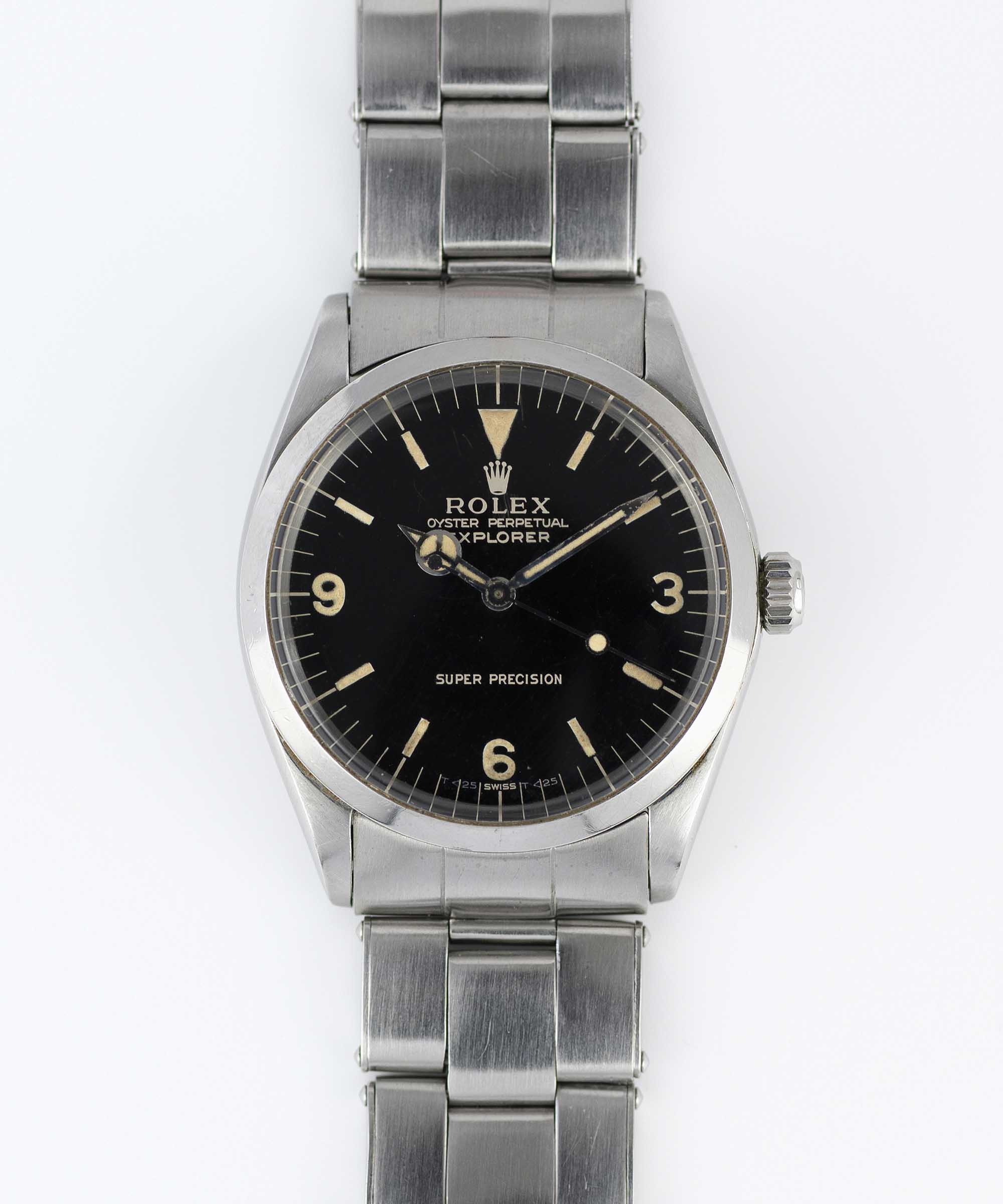A RARE GENTLEMAN'S STAINLESS STEEL ROLEX OYSTER PERPETUAL EXPLORER SUPER PRECISION BRACELET WATCH - Image 3 of 12