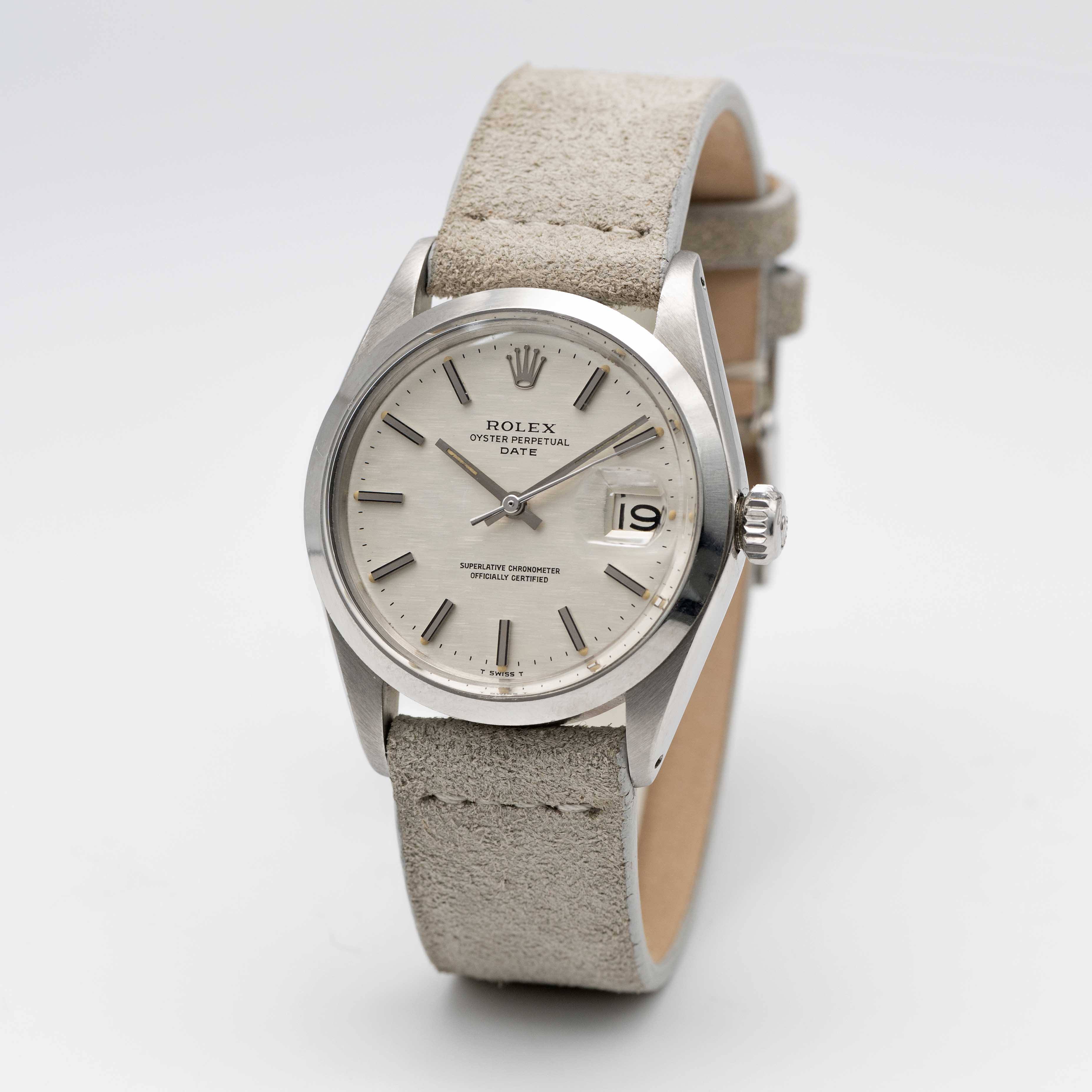 A GENTLEMAN'S STAINLESS STEEL ROLEX OYSTER PERPETUAL DATE WRIST WATCH CIRCA 1969, REF. 1500 WITH - Image 3 of 8