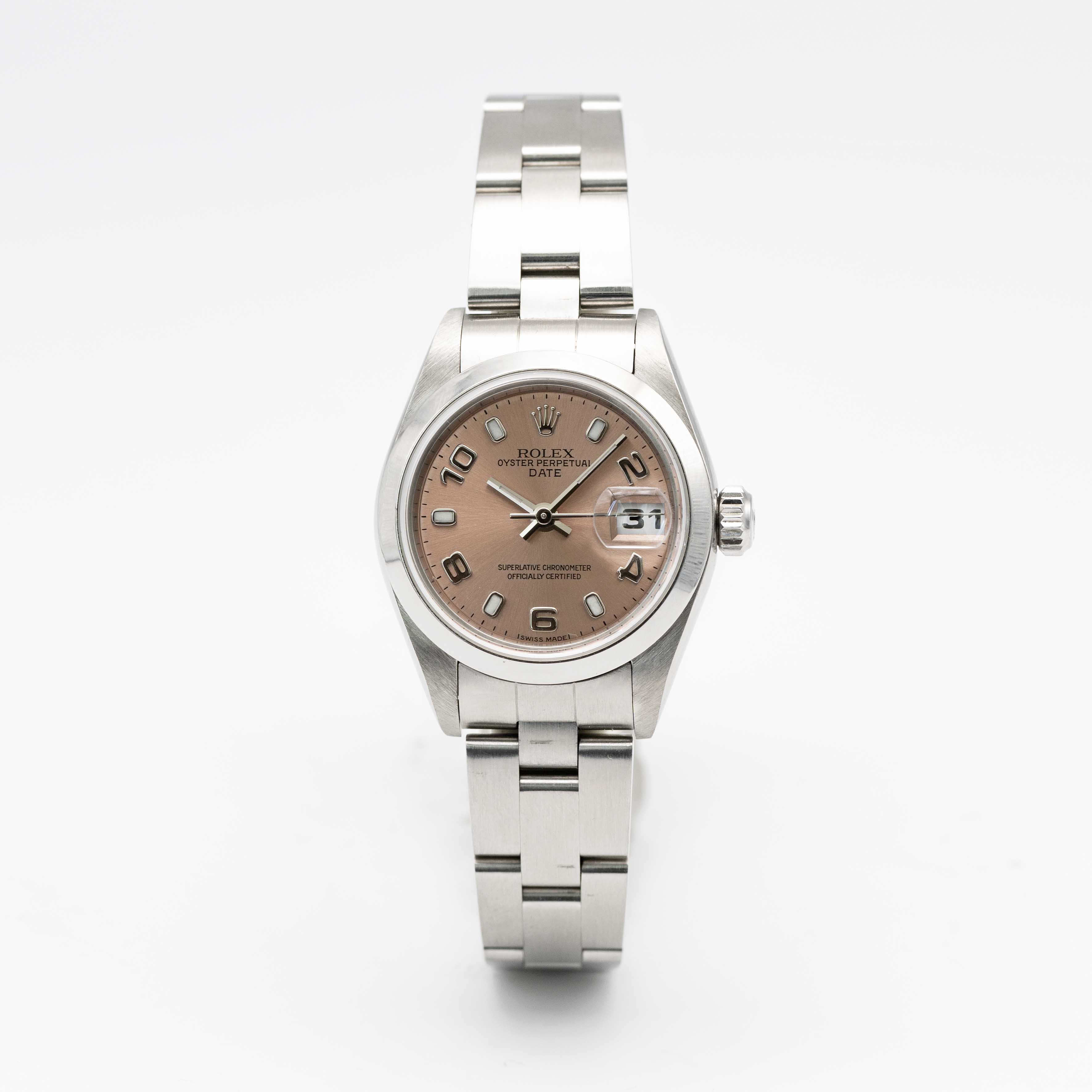 A LADIES STAINLESS STEEL ROLEX OYSTER PERPETUAL DATE BRACELET WATCH CIRCA 2003, REF. 79160 WITH - Image 2 of 9