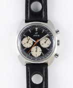 A GENTLEMAN'S STAINLESS STEEL ENICAR CHRONOGRAPH WRIST WATCH CIRCA 1970s, REF. 072-01-03 WITH 