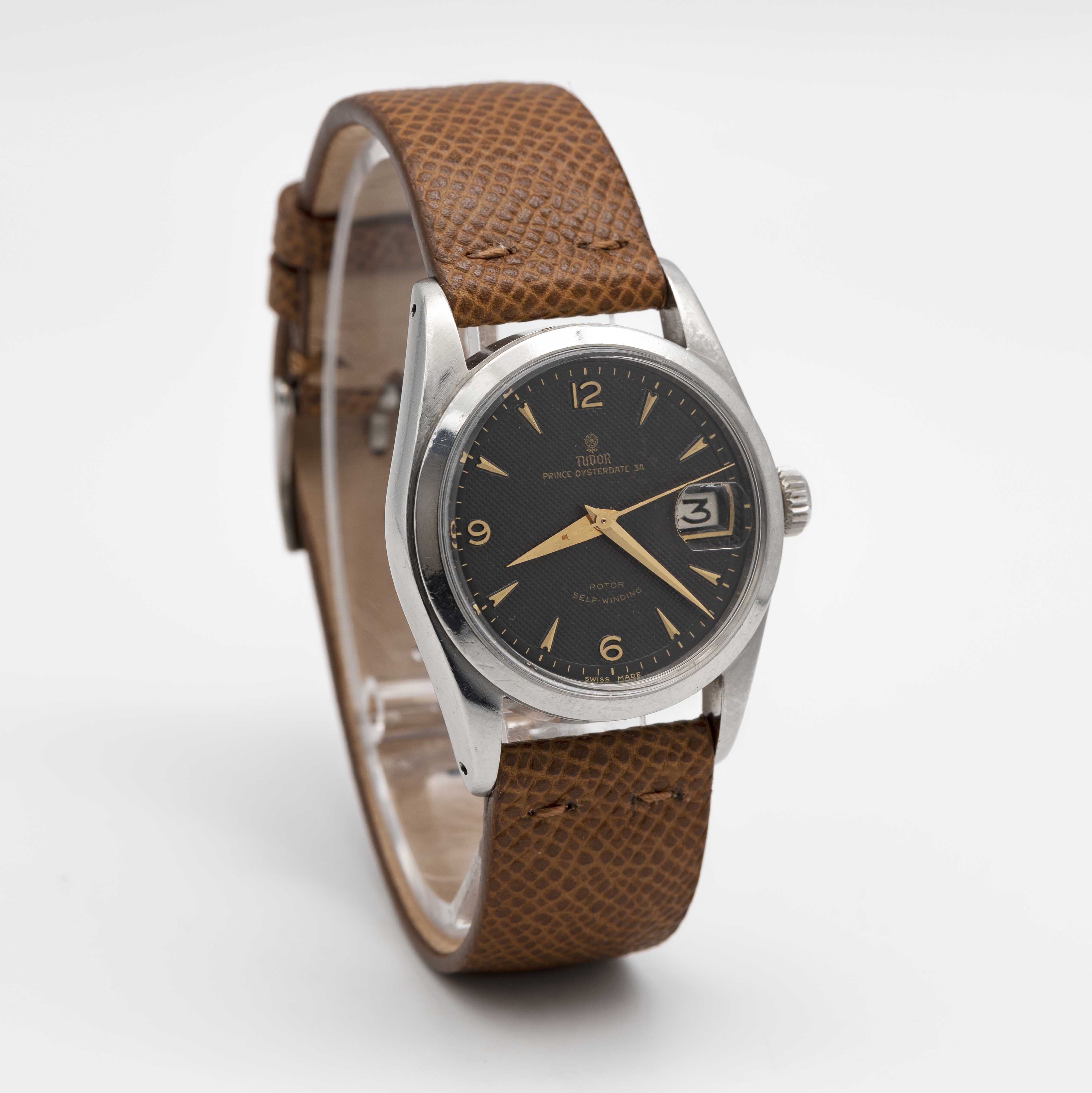 A RARE GENTLEMAN'S STAINLESS STEEL ROLEX TUDOR PRINCE OYSTERDATE 34 WRIST WATCH CIRCA 1950s, REF. - Image 4 of 8
