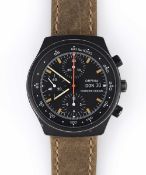 A GENTLEMAN'S PVD COATED ORFINA PORSCHE DESIGN AUTOMATIC CHRONOGRAPH WRIST WATCH CIRCA 1970s,