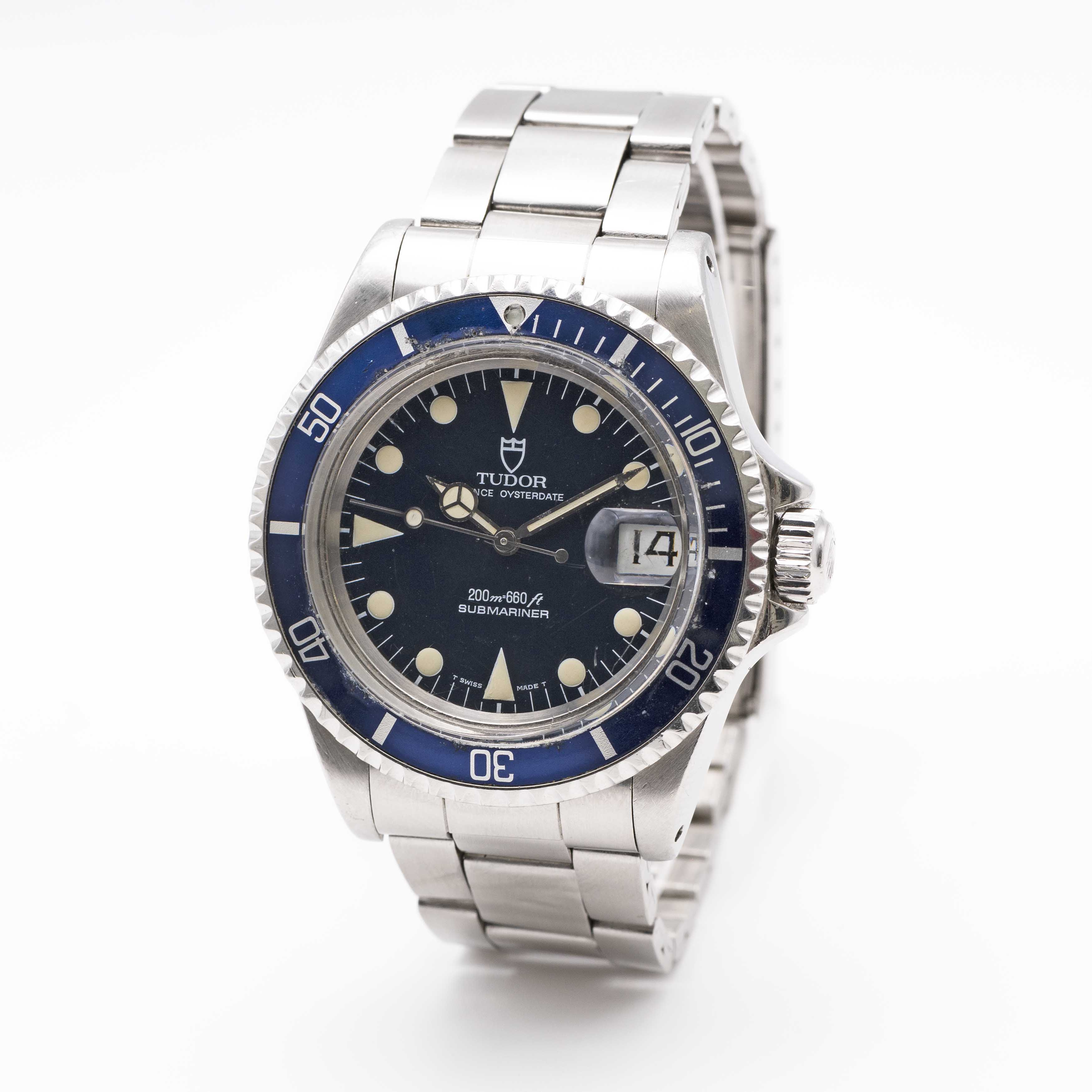 STAINLESS STEEL TUDOR PRINCE OYSTERDATE SUBMARINER BRACELET WATCH 1993 REF. 79090 WITH GLOSS BLUE - Image 5 of 12