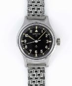 A GENTLEMAN'S STAINLESS STEEL BRITISH MILITARY HAMILTON RAF PILOTS WRIST WATCH CIRCA 1960s Movement: