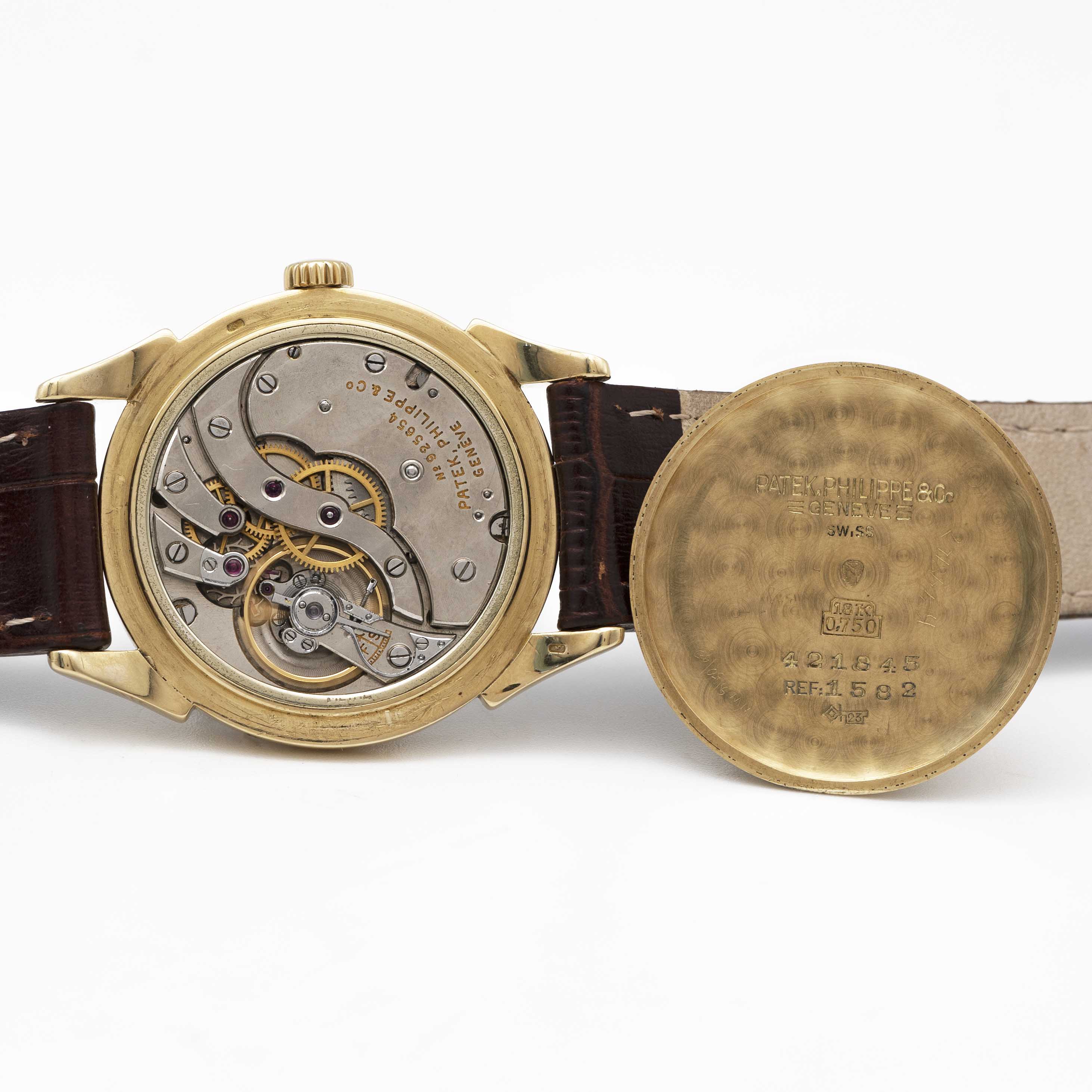 A GENTLEMAN'S 18K SOLID GOLD PATEK PHILIPPE WRIST WATCH CIRCA 1940s, REF. 1582 WITH REFINISHED - Image 6 of 8