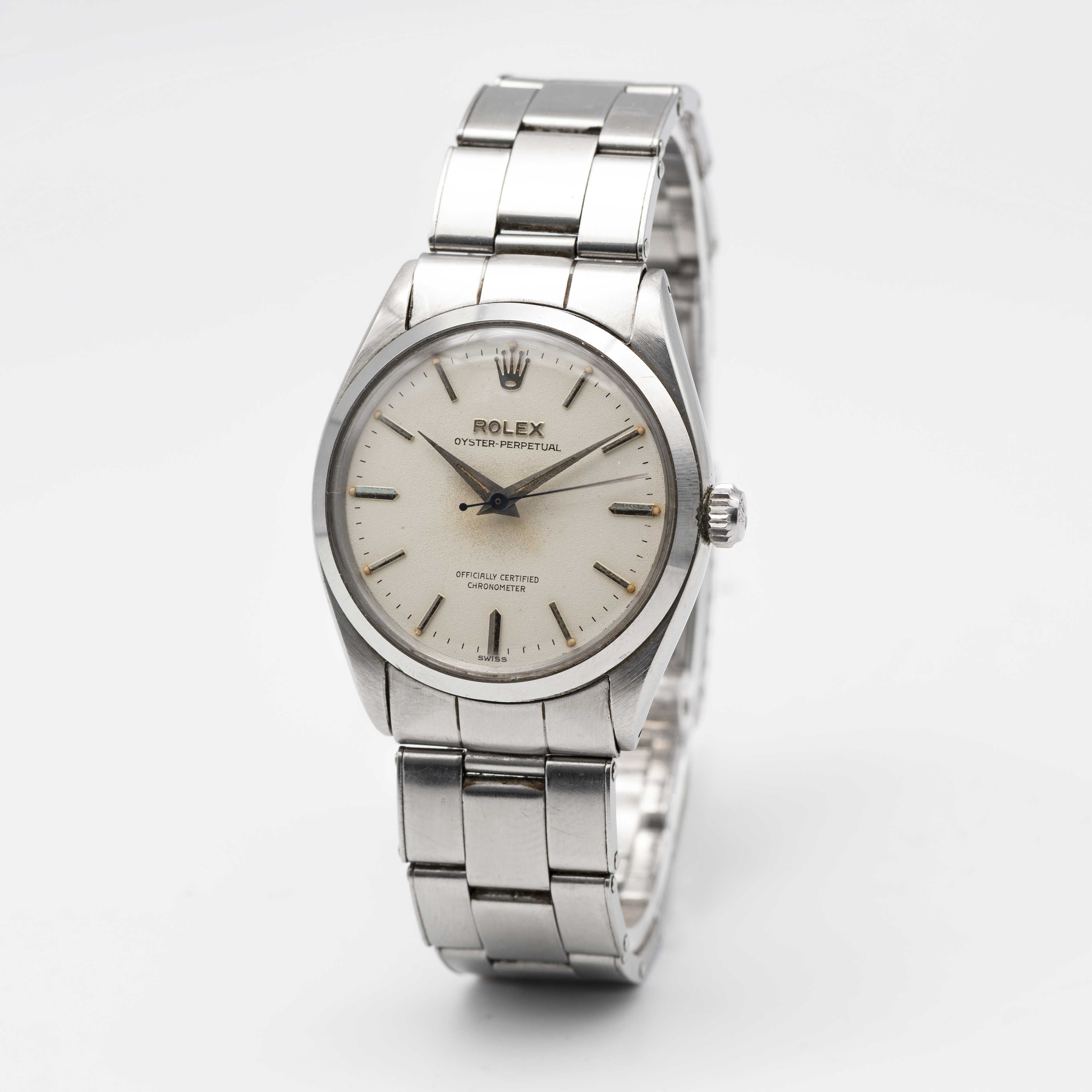 A GENTLEMAN'S STAINLESS STEEL ROLEX OYSTER PERPETUAL BRACELET WATCH DATED 1957, REF. 6564 WITH - Image 5 of 12