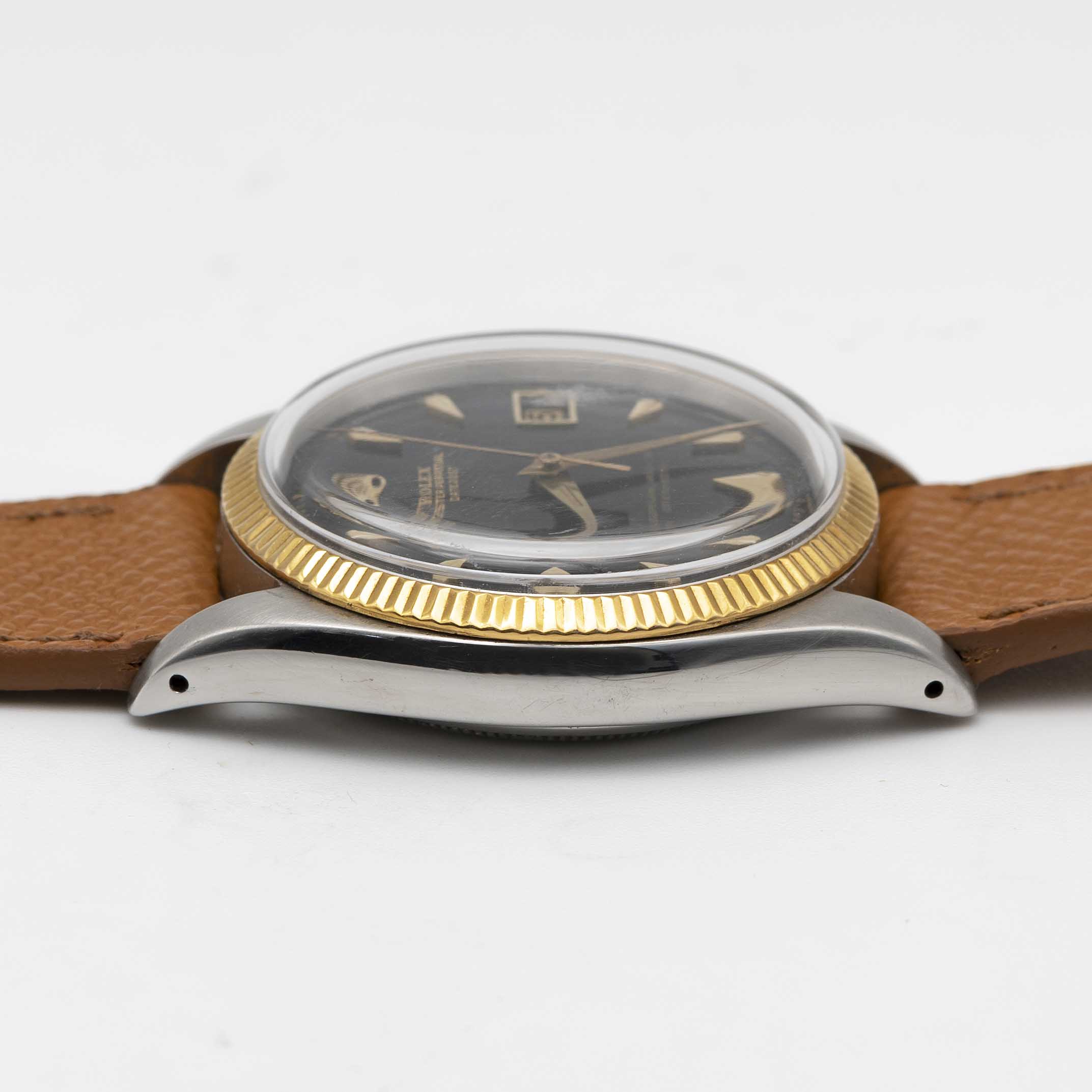 A RARE GENTLEMAN'S STEEL & GOLD ROLEX OYSTER PERPETUAL DATEJUST WRIST WATCH CIRCA 1957, REF. 6605 - Image 9 of 9