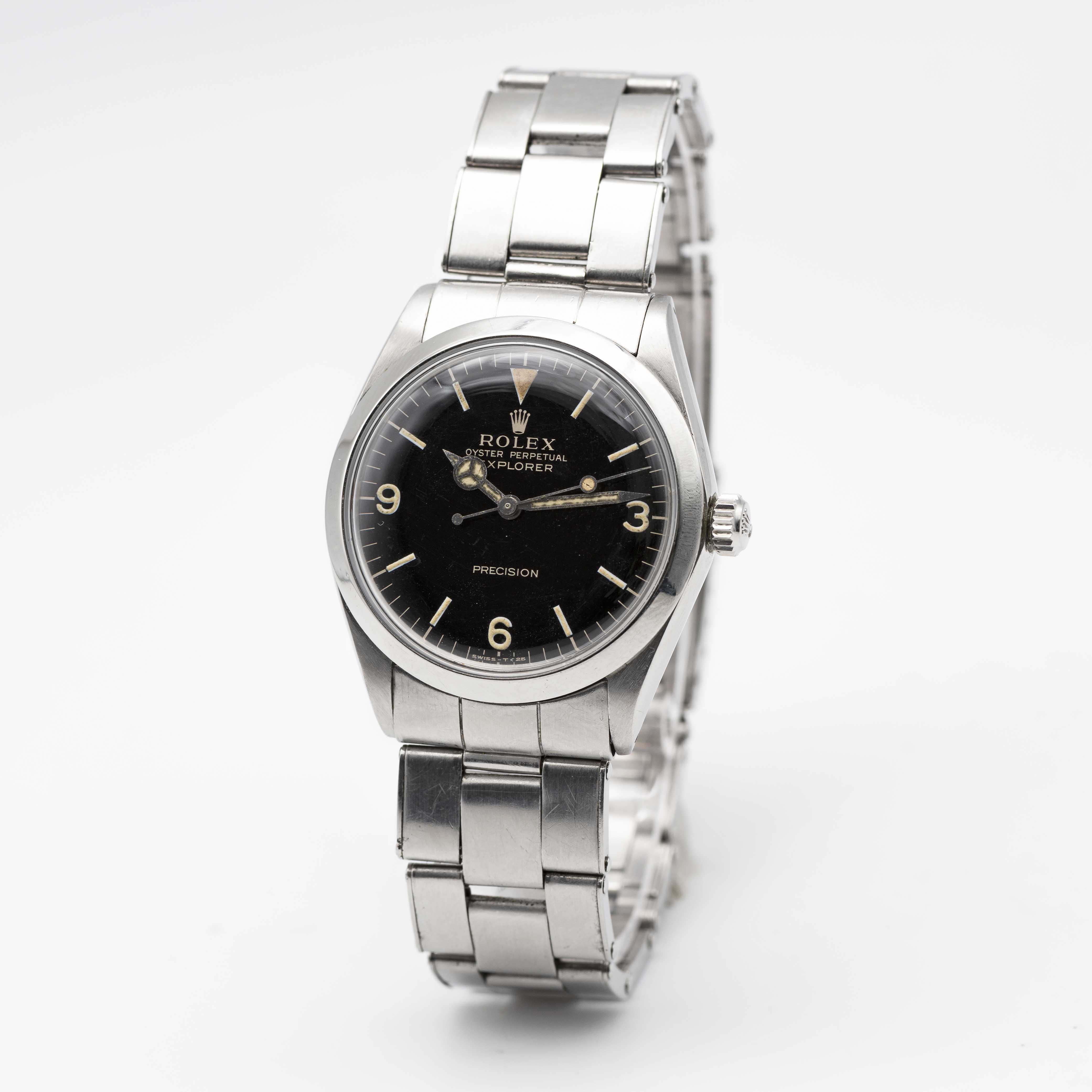 A RARE GENTLEMAN'S STAINLESS STEEL ROLEX OYSTER PERPETUAL EXPLORER PRECISION BRACELET WATCH CIRCA - Image 5 of 12