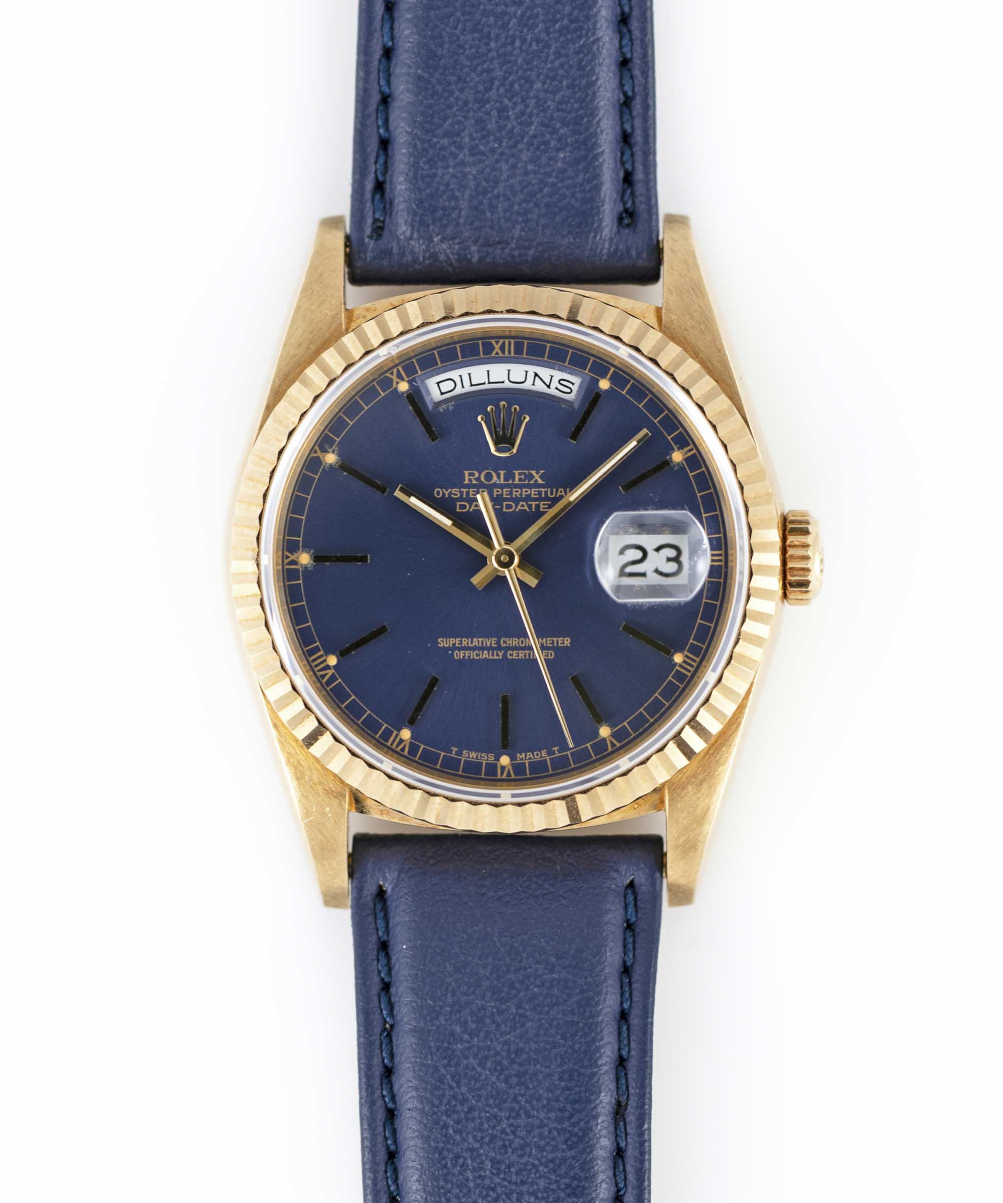 A GENTLEMAN'S 18K SOLID YELLOW GOLD ROLEX OYSTER PERPETUAL DAY DATE WRIST WATCH CIRCA 1990, REF. - Image 3 of 11