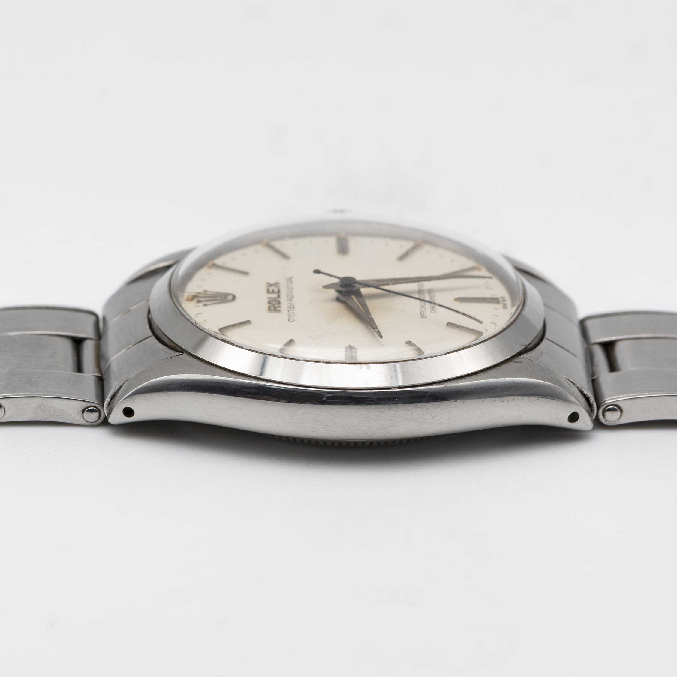 A GENTLEMAN'S STAINLESS STEEL ROLEX OYSTER PERPETUAL BRACELET WATCH DATED 1957, REF. 6564 WITH - Image 11 of 12