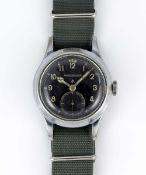A GENTLEMAN'S BRITISH MILITARY JAEGER LECOULTRE W.W.W. WRIST WATCH CIRCA 1945, PART OF THE 