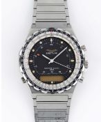 A GENTLEMAN'S STAINLESS STEEL IRAQI MILITARY AIR FORCE BREITLING JUPITER NAVITIMER QUARTZ 3300