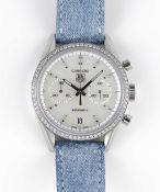 A STAINLESS STEEL & DIAMOND TAG HEUER CARRERA AUTOMATIC CHRONOGRAPH WRIST WATCH CIRCA 2000s, REF.