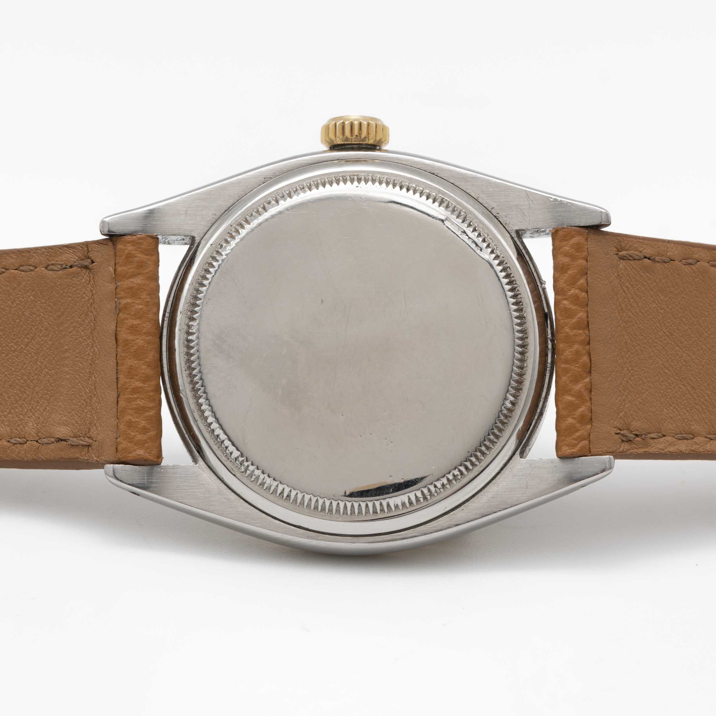 A RARE GENTLEMAN'S STEEL & GOLD ROLEX OYSTER PERPETUAL DATEJUST WRIST WATCH CIRCA 1957, REF. 6605 - Image 6 of 9
